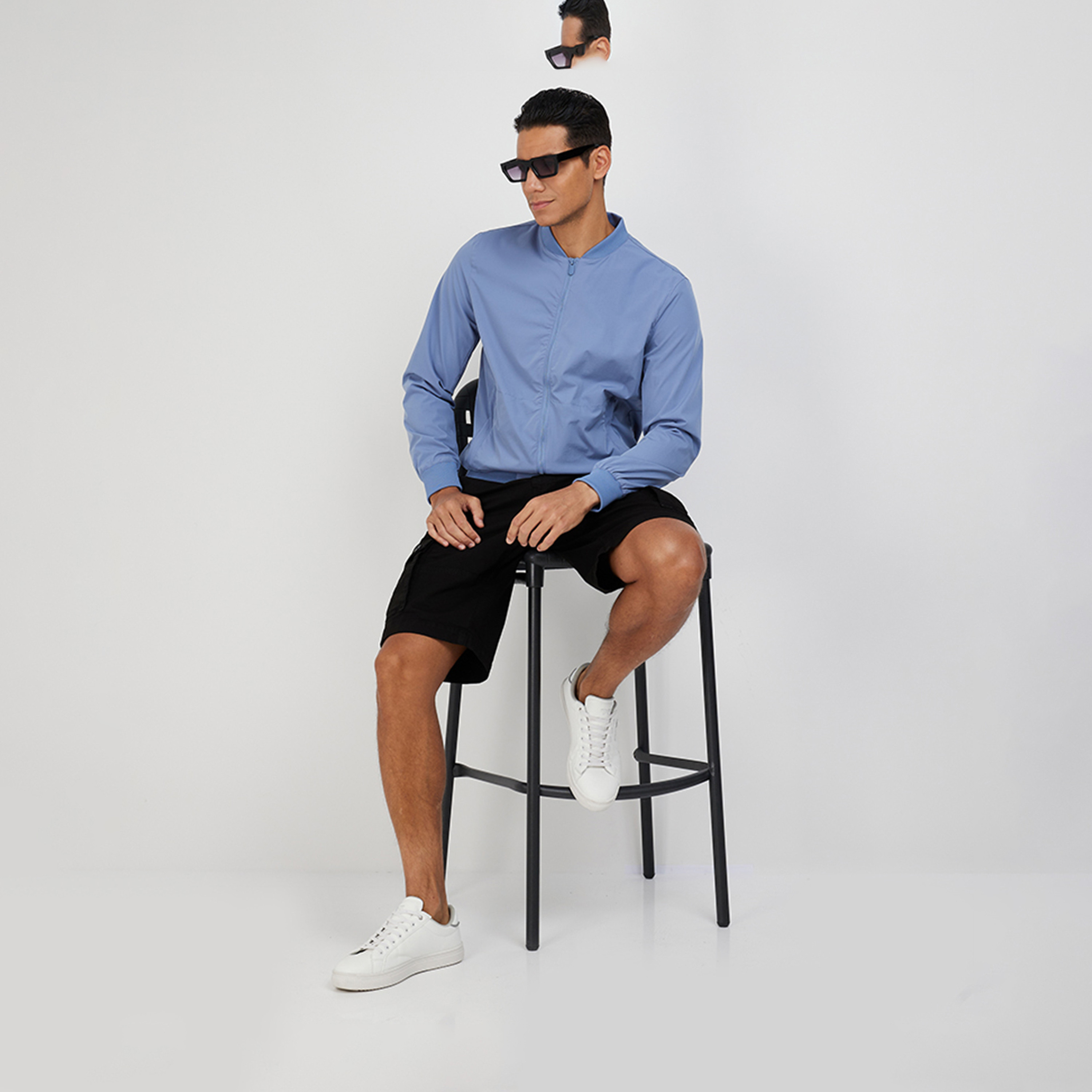 ايروبوستيل- جاكيت بومبر سادة بأكمام طويلة للرجال-men-clothing-jacketsandblazers-jackets-image-6