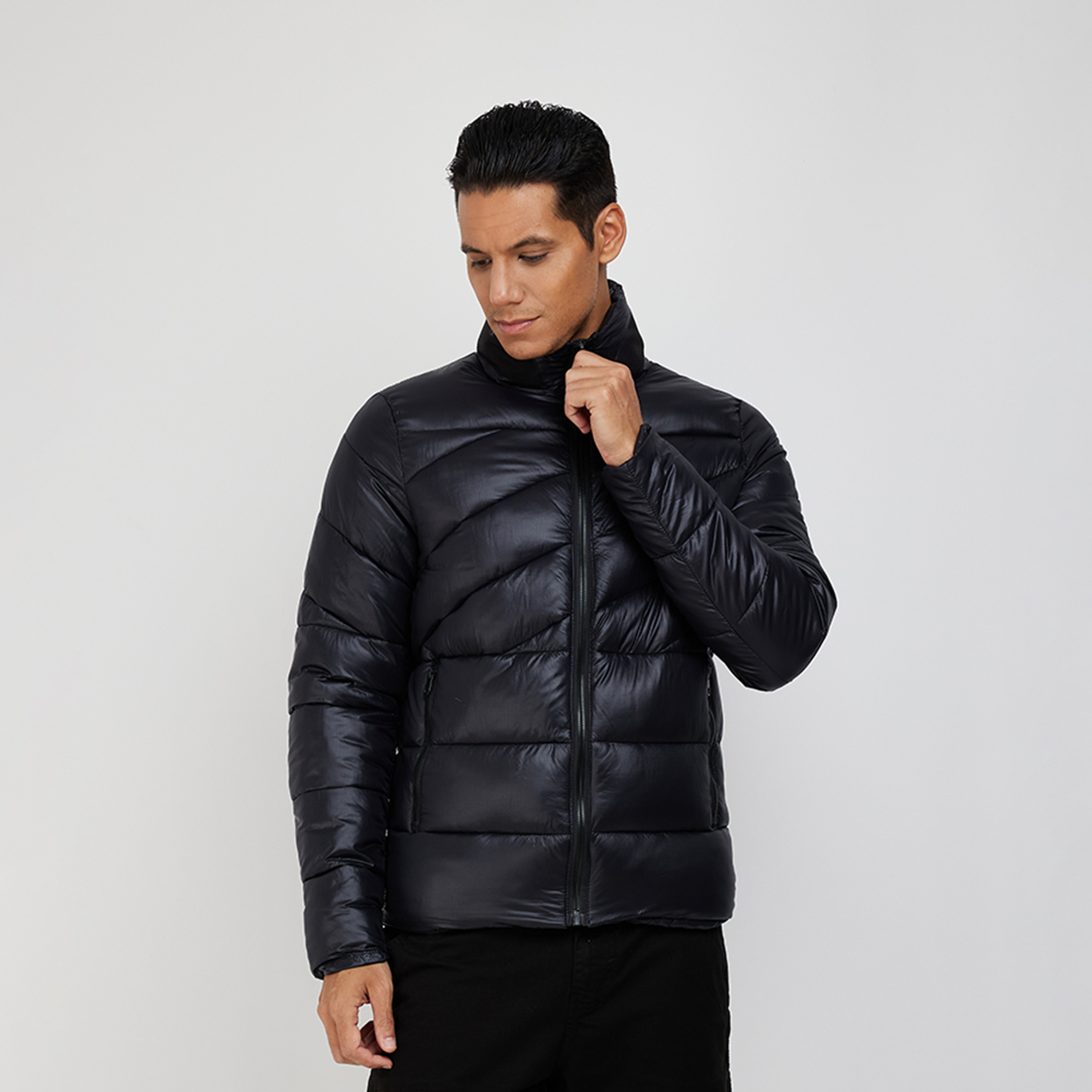 Aeropostale Men's Solid High Neck Quilted Long Sleeve Puffer Jacket-men-clothing-jacketsandblazers-jackets-image-1