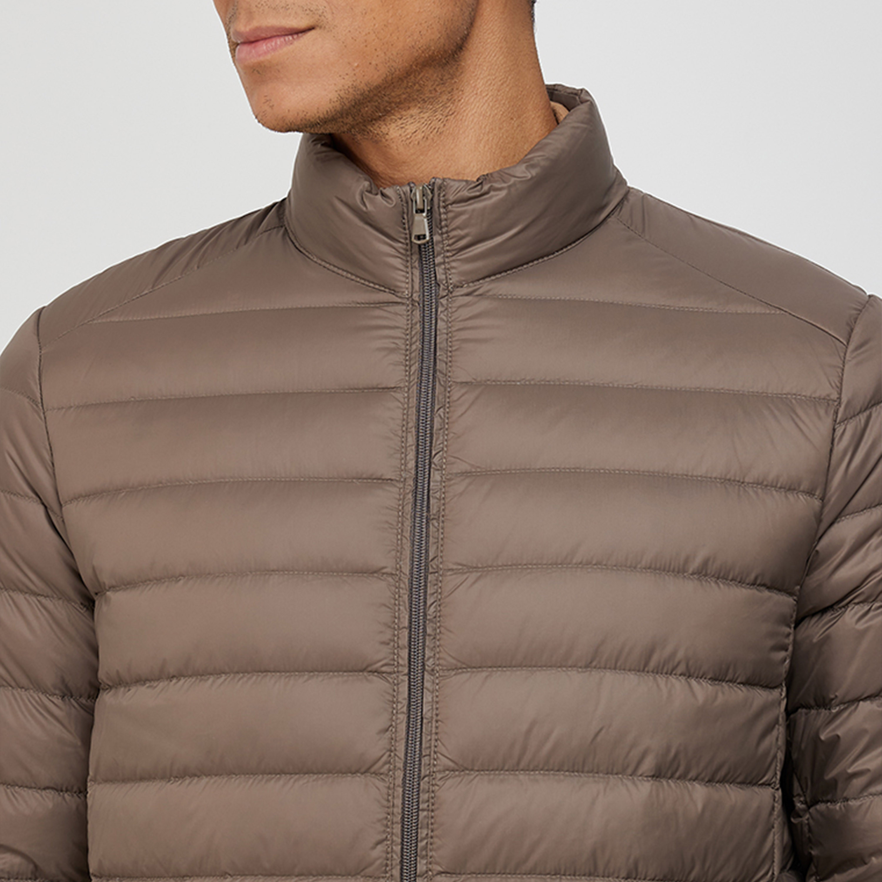 ايروبوستيل- جاكيت منفوخ سادة بياقة عالية وأكمام طويلة مبطن للرجال-men-clothing-jacketsandblazers-jackets-image-3