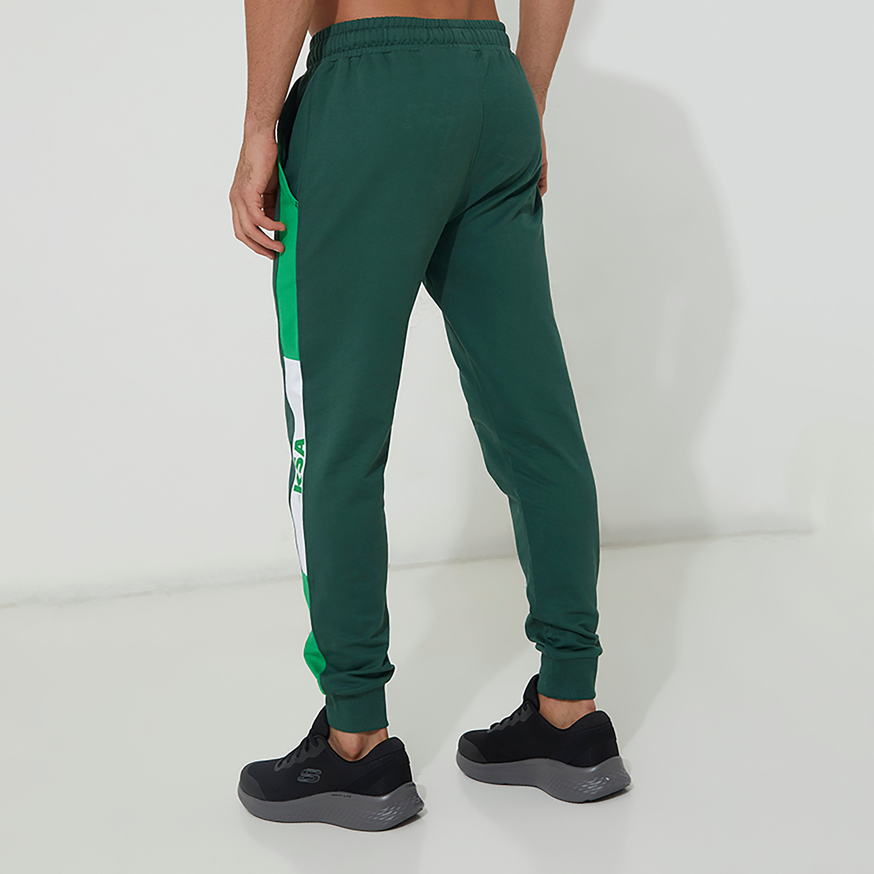 Aeropostale Men Green Printed Drawstring Joggers with Slant Pockets-sports-men-clothing-bottoms-image-2