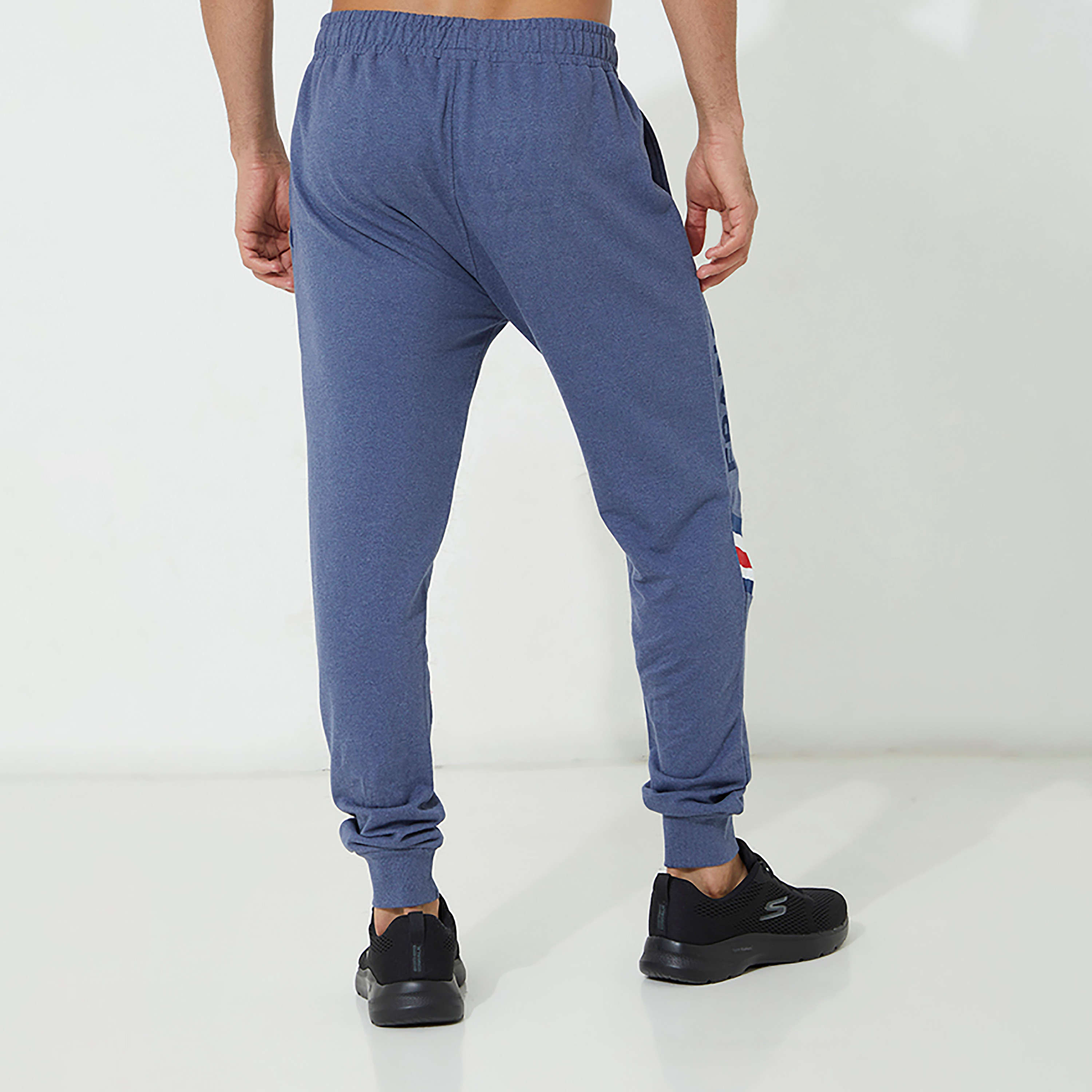 Aeropostale Men Blue Printed Joggers with Slant Pockets-sports-men-clothing-bottoms-image-2