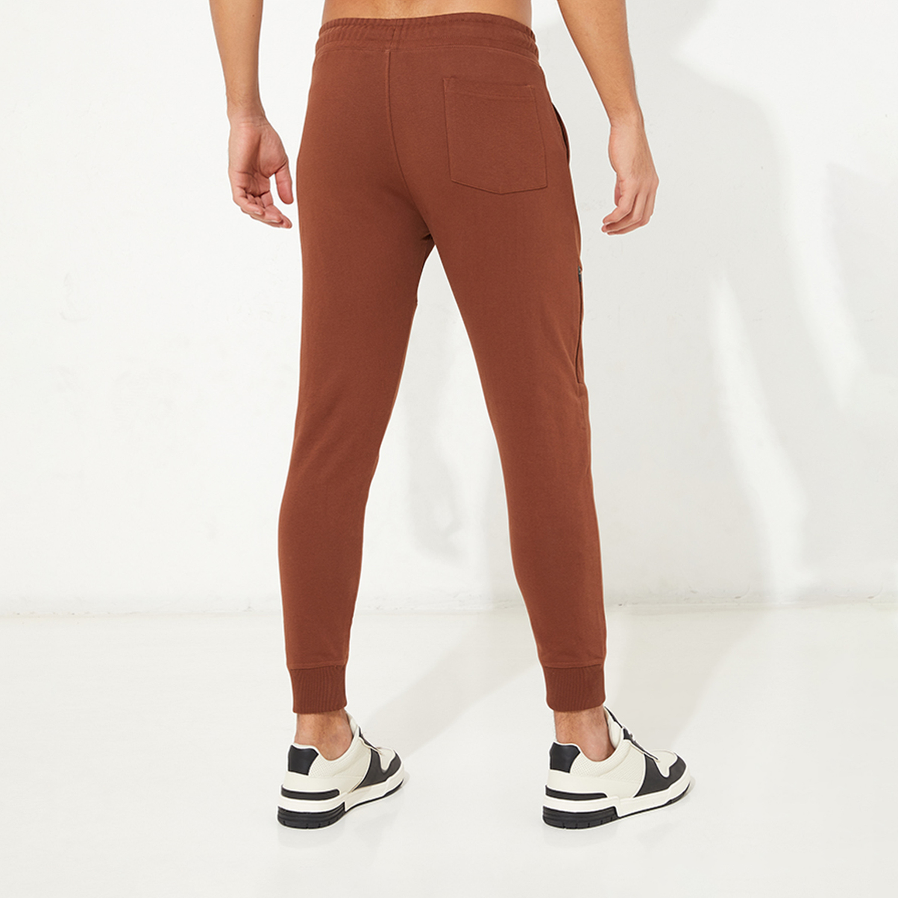 ايروبوستيل- بنطلون رياضي سادة بخصر مرن ورباط سحب للرجال-men-clothing-bottoms-joggers-image-4