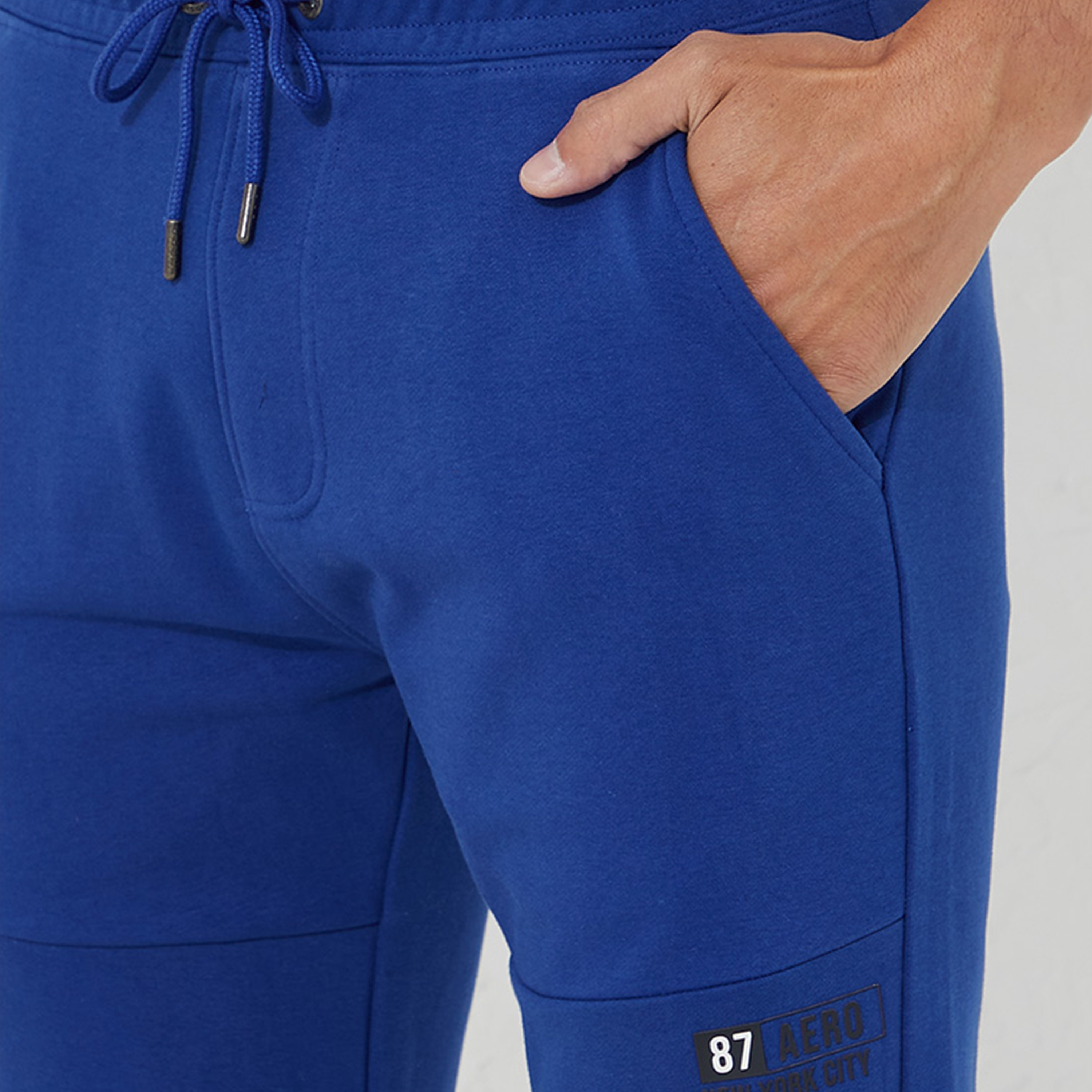 ايروبوستيل- بنطلون رياضي سادة بخصر مرن ورباط سحب للرجال-men-clothing-bottoms-joggers-image-7