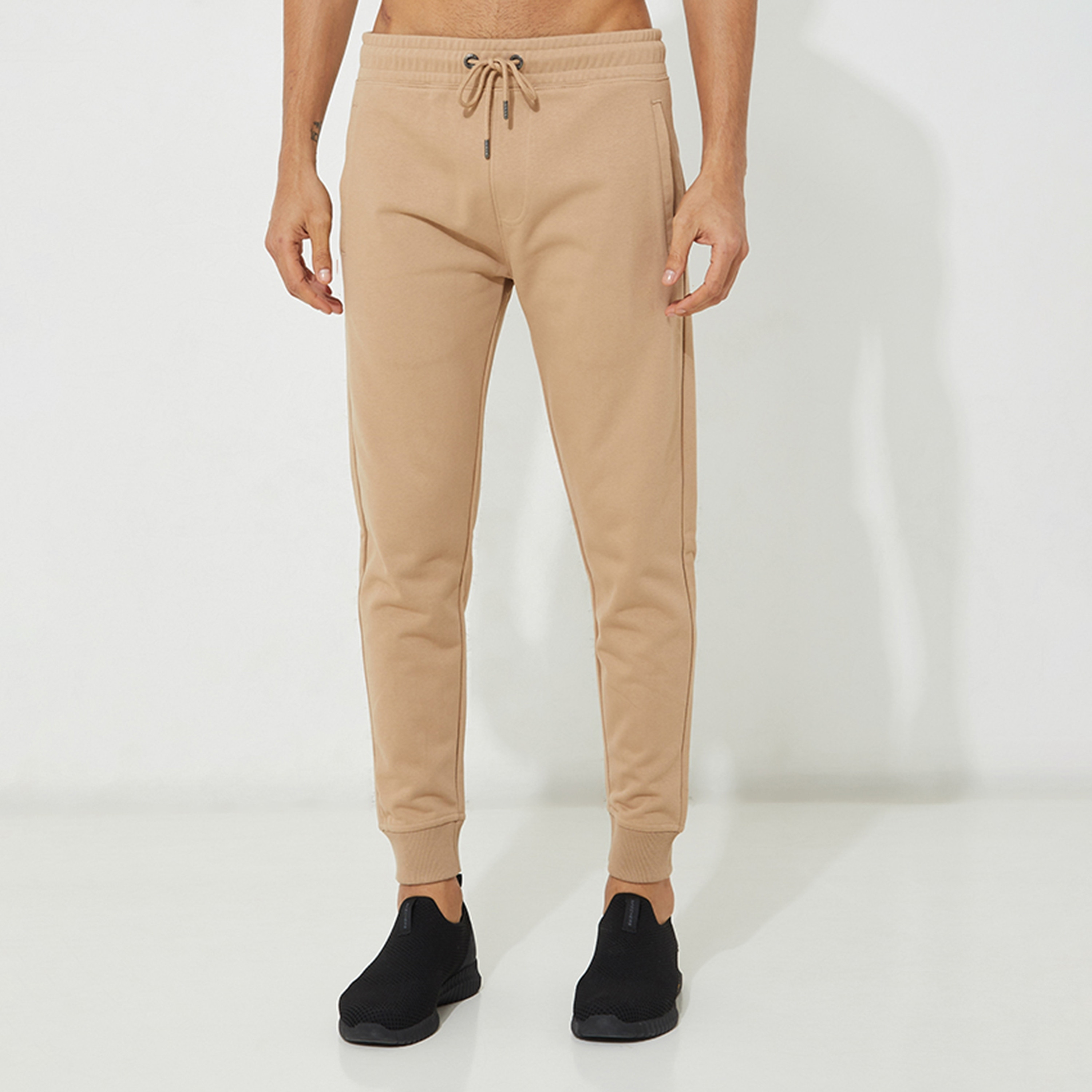 Aeropostale Plain Mid-Rise Drawstring Men's Joggers-men-clothing-bottoms-joggers-image-1