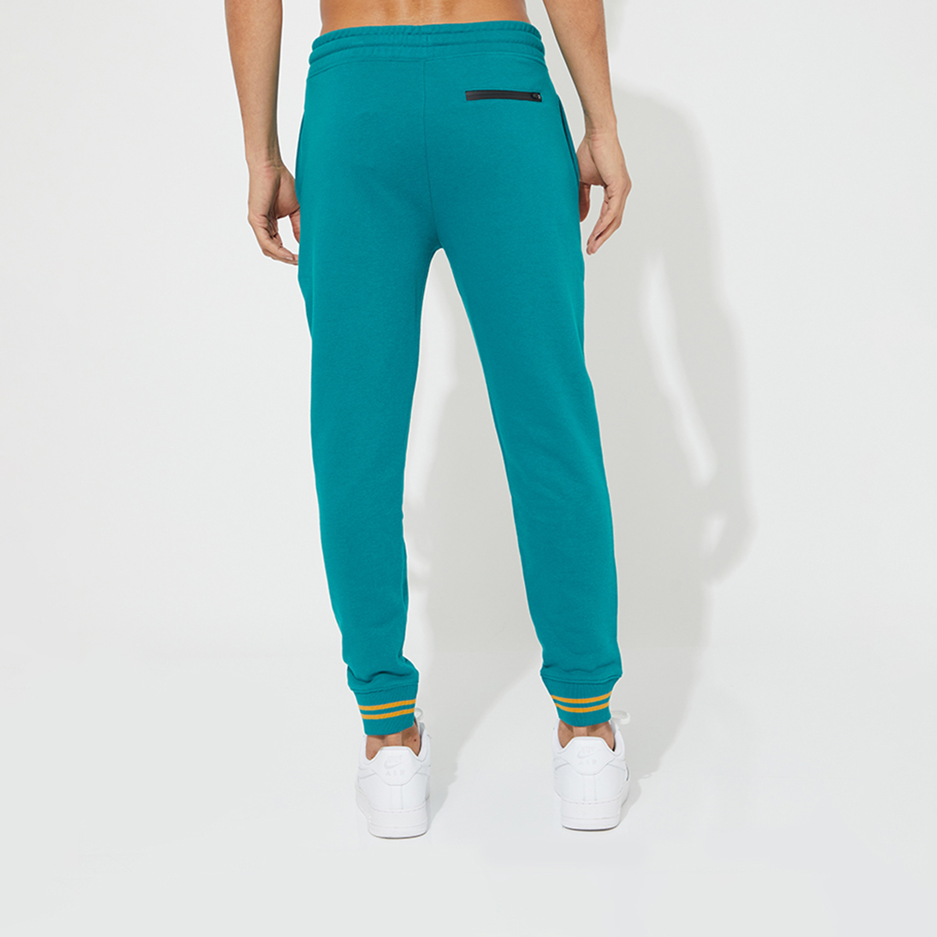ايروبوستيل- بنطلون رياضي محبوك سادة بخصر مرن ورباط سحب للرجال-men-clothing-bottoms-joggers-image-8