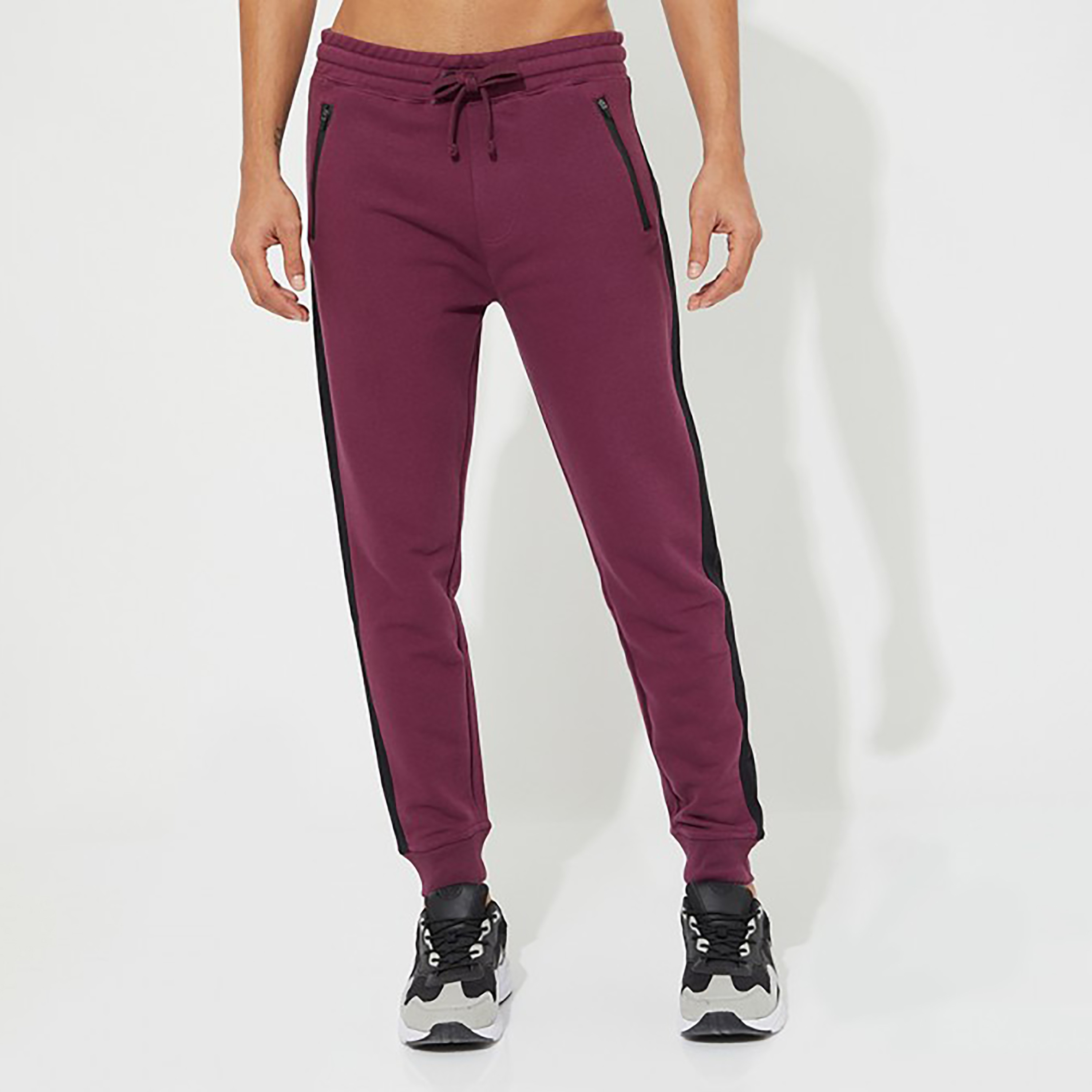 Aeropostale Plain Mid-Rise Drawstring Joggers-men-clothing-bottoms-joggers-image-1