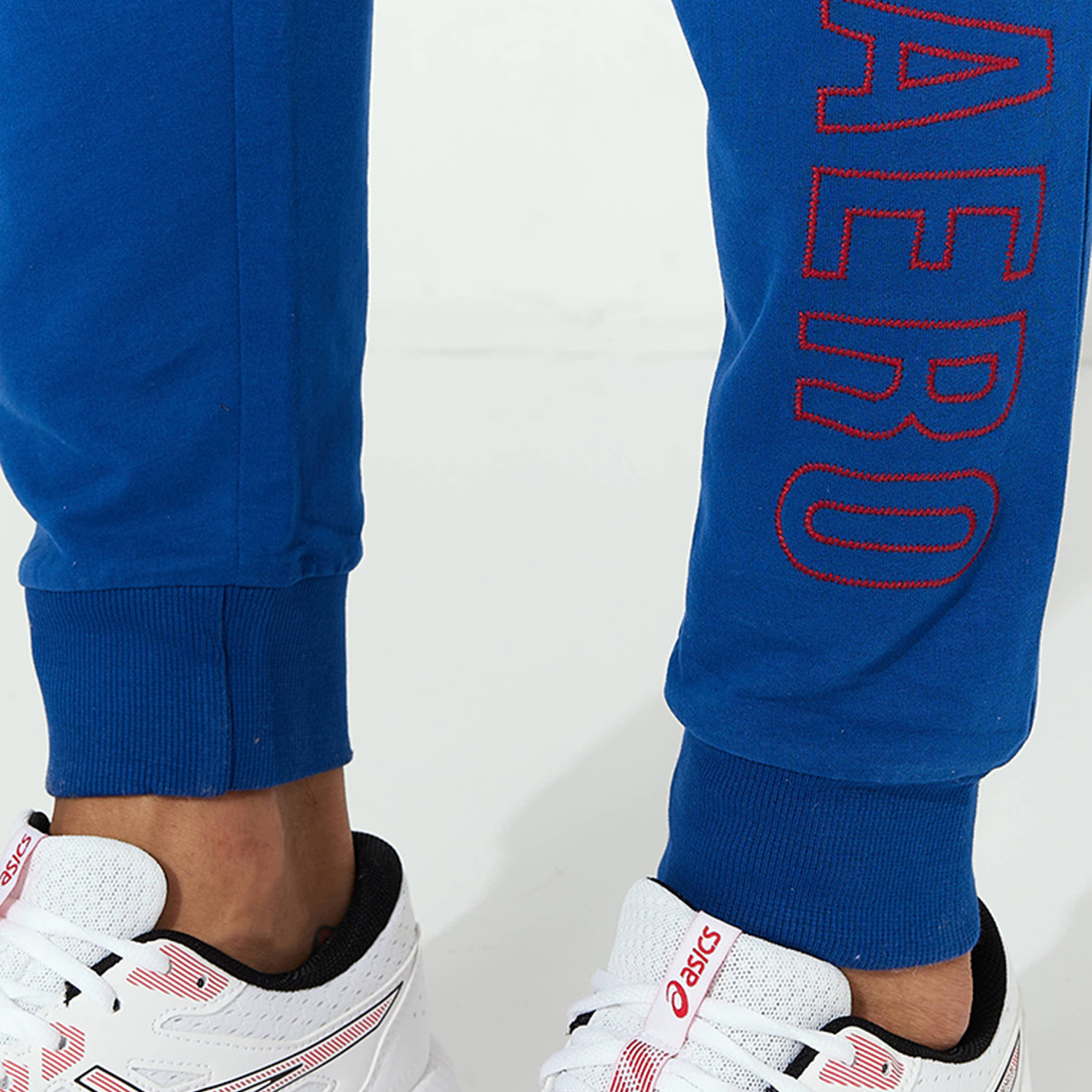 ايروبوستيل- بنطلون رياضي محبوك سادة بخصر مرن ورباط سحب للرجال-men-clothing-bottoms-joggers-image-7