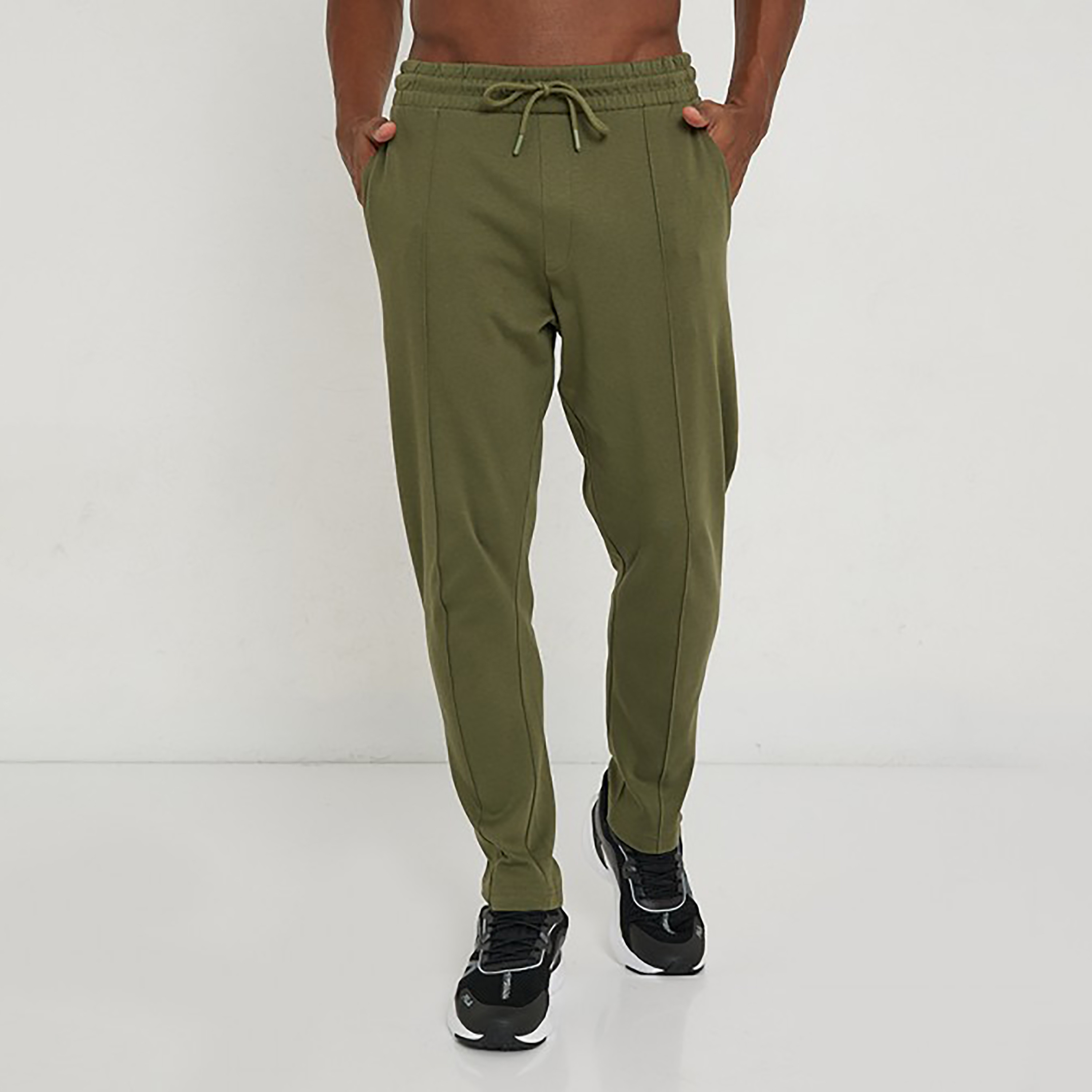 بنطال رياضة من ايروبوستال سادة برباط ذو متوسط الارتفاع-men-clothing-bottoms-joggers-image-1