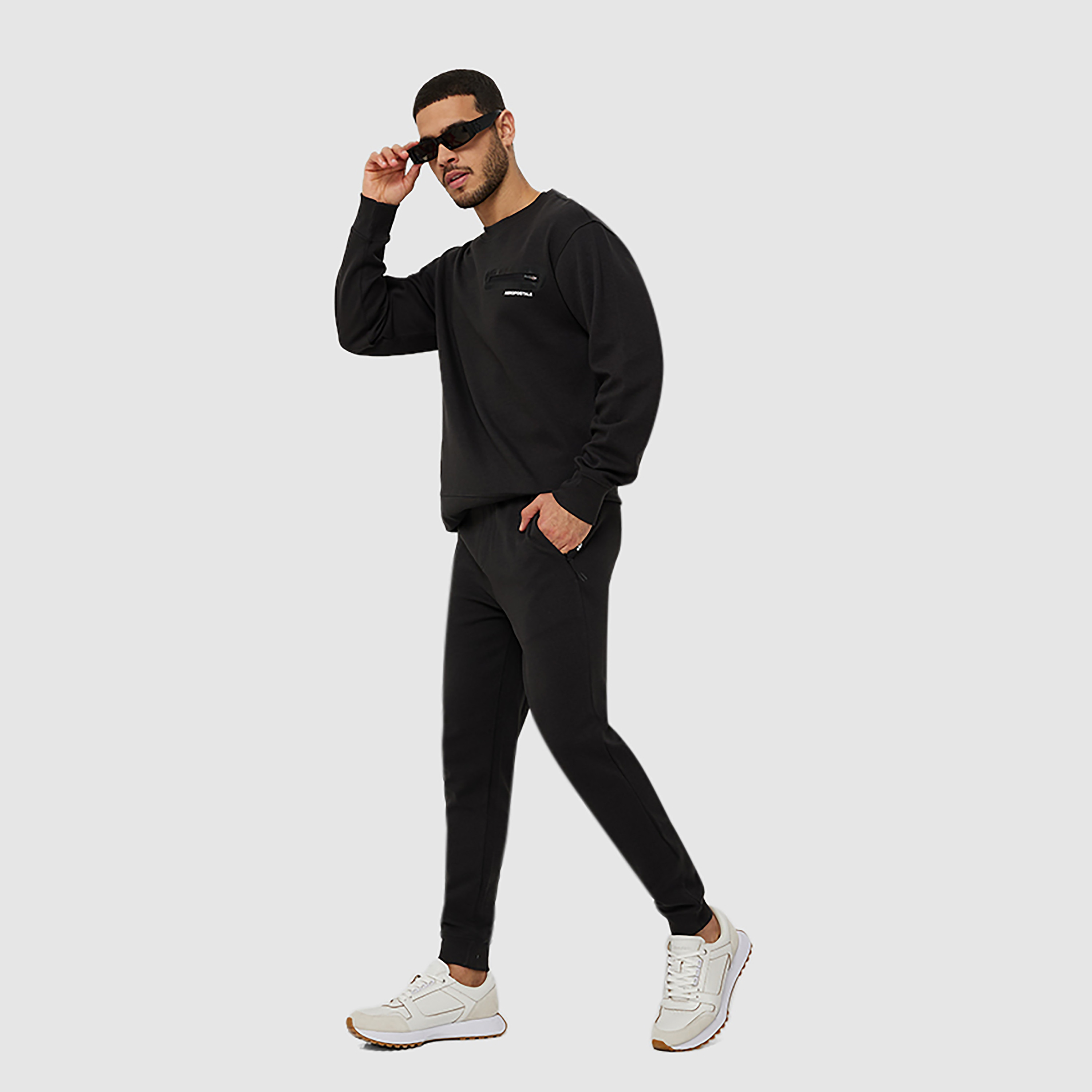 بنطلون من إيروبوستال برباط بخصر متوسط سادة-men-clothing-bottoms-joggers-image-2