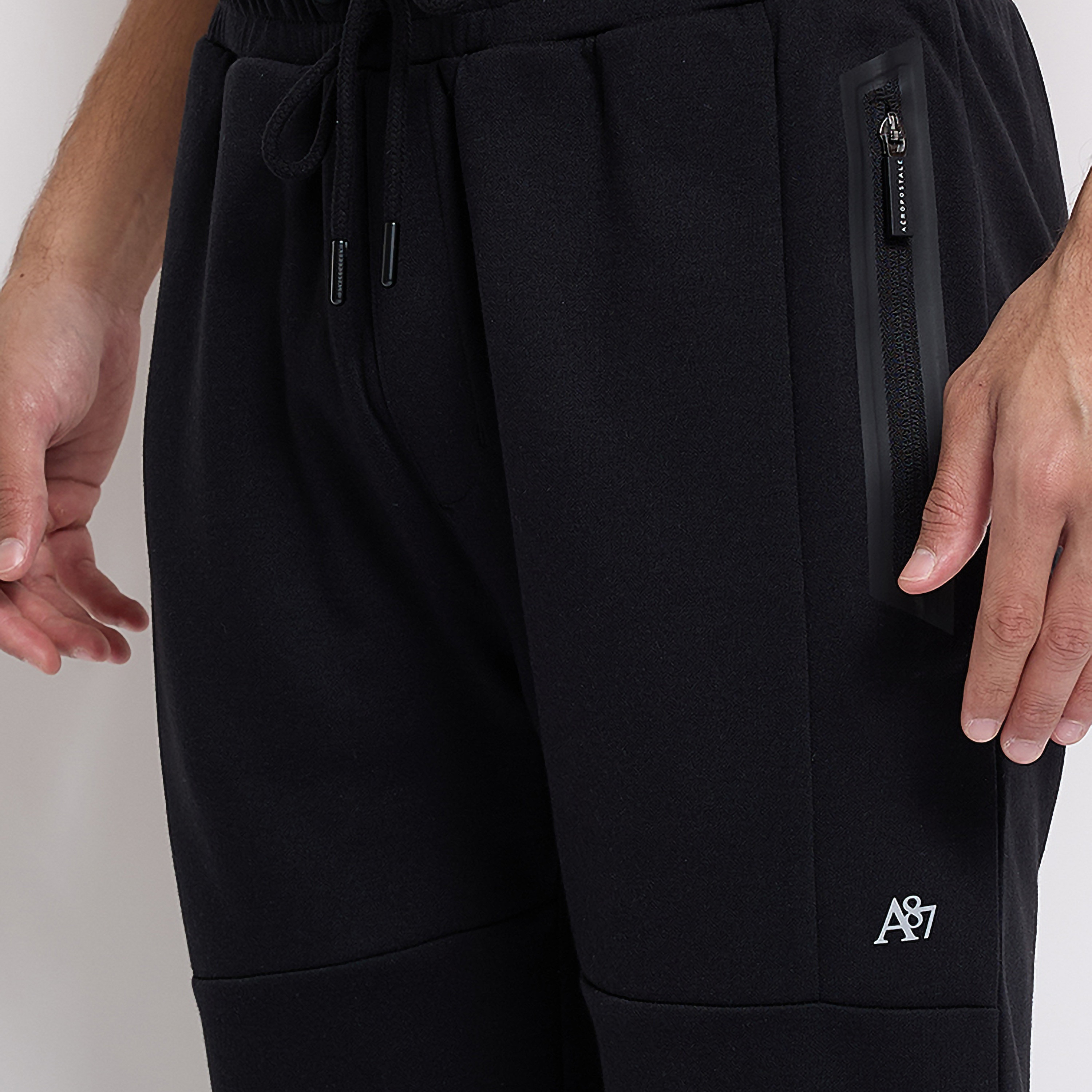 Aeropostale Plain Mid Rise Drawstring Joggers-men-clothing-bottoms-joggers-image-3