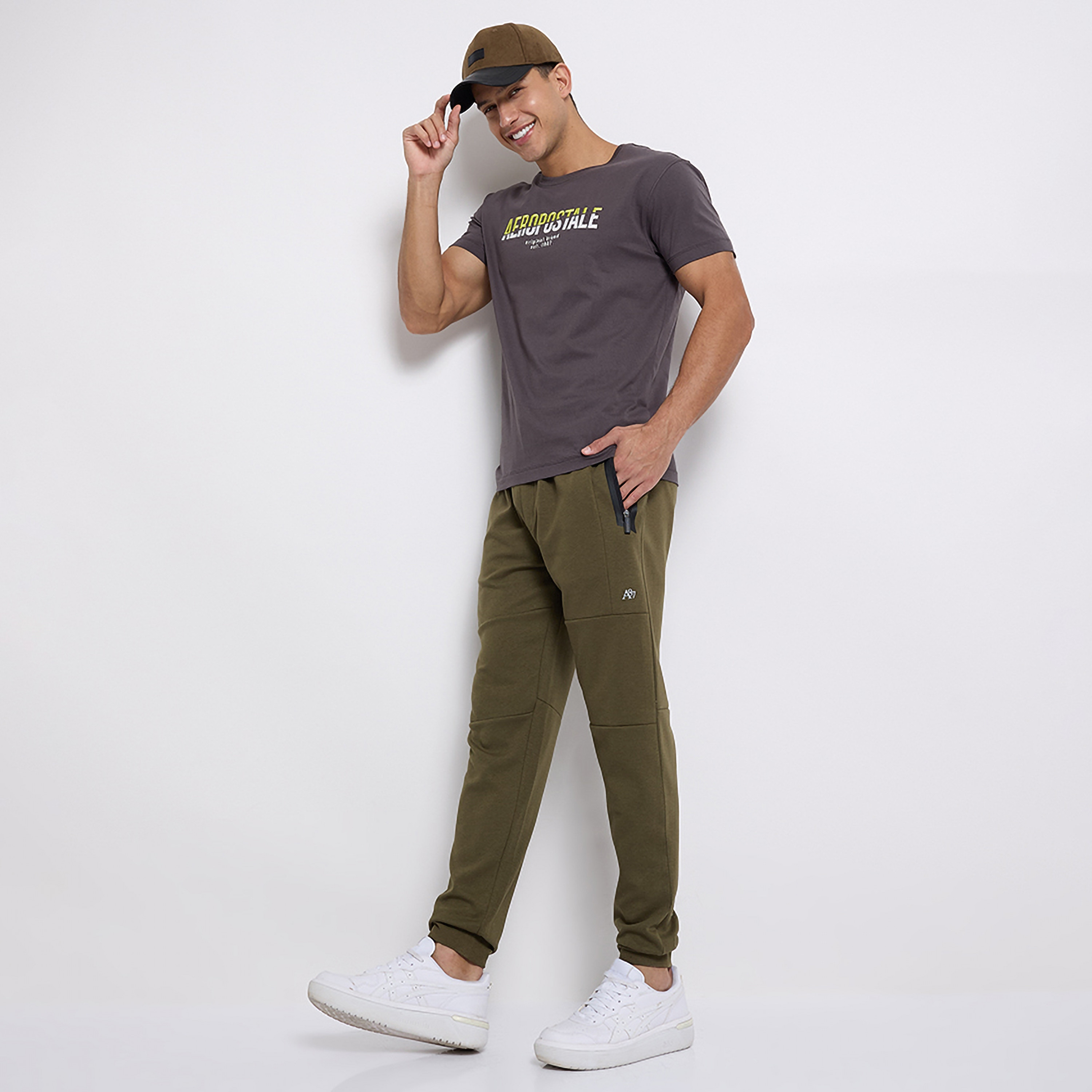 Aeropostale Plain Mid Rise Drawstring Joggers-men-clothing-bottoms-joggers-image-14