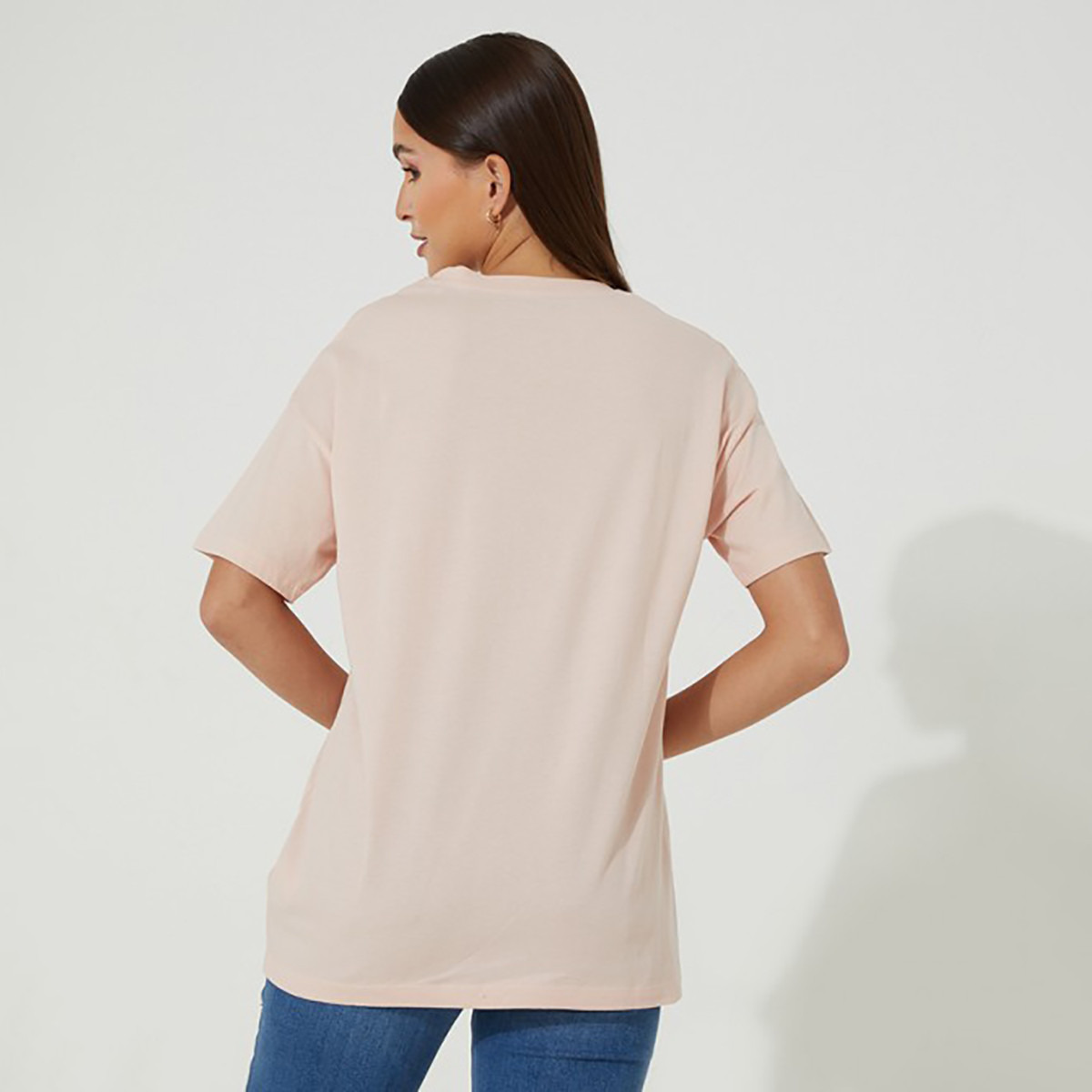تي شيرت نسائي من ايروبوستال بأكمام قصيرة و ياقة مستديرة مع طبعات بلون خَوخ-women-clothing-tshirts-image-2