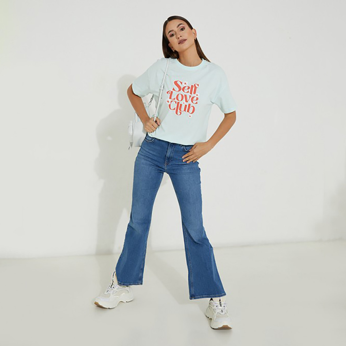 تي شيرت نسائي من ايروبوستال بأكمام قصيرة و ياقة مستديرة مع طبعات بلون مسحوق أزرق-women-clothing-tshirts-image-4