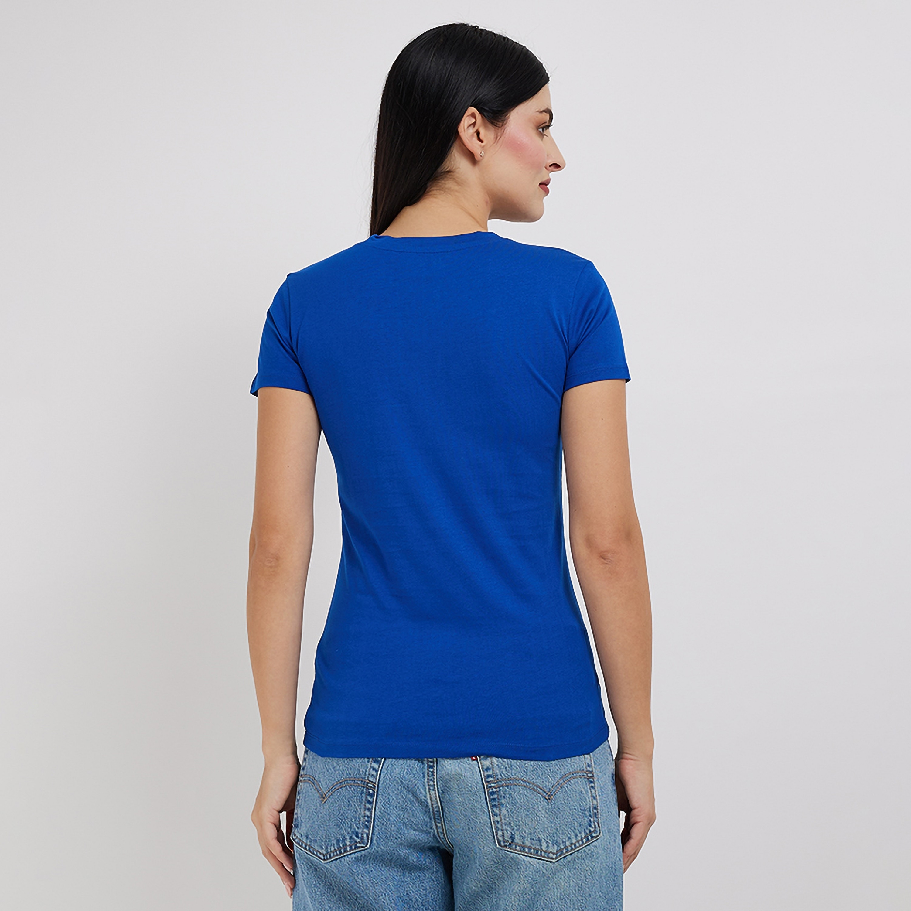 تي شيرت نسائي برقبة دائرية وأكمام قصيرة وطبعة حروف من أيروبوستال-women-clothing-tshirts-image-4