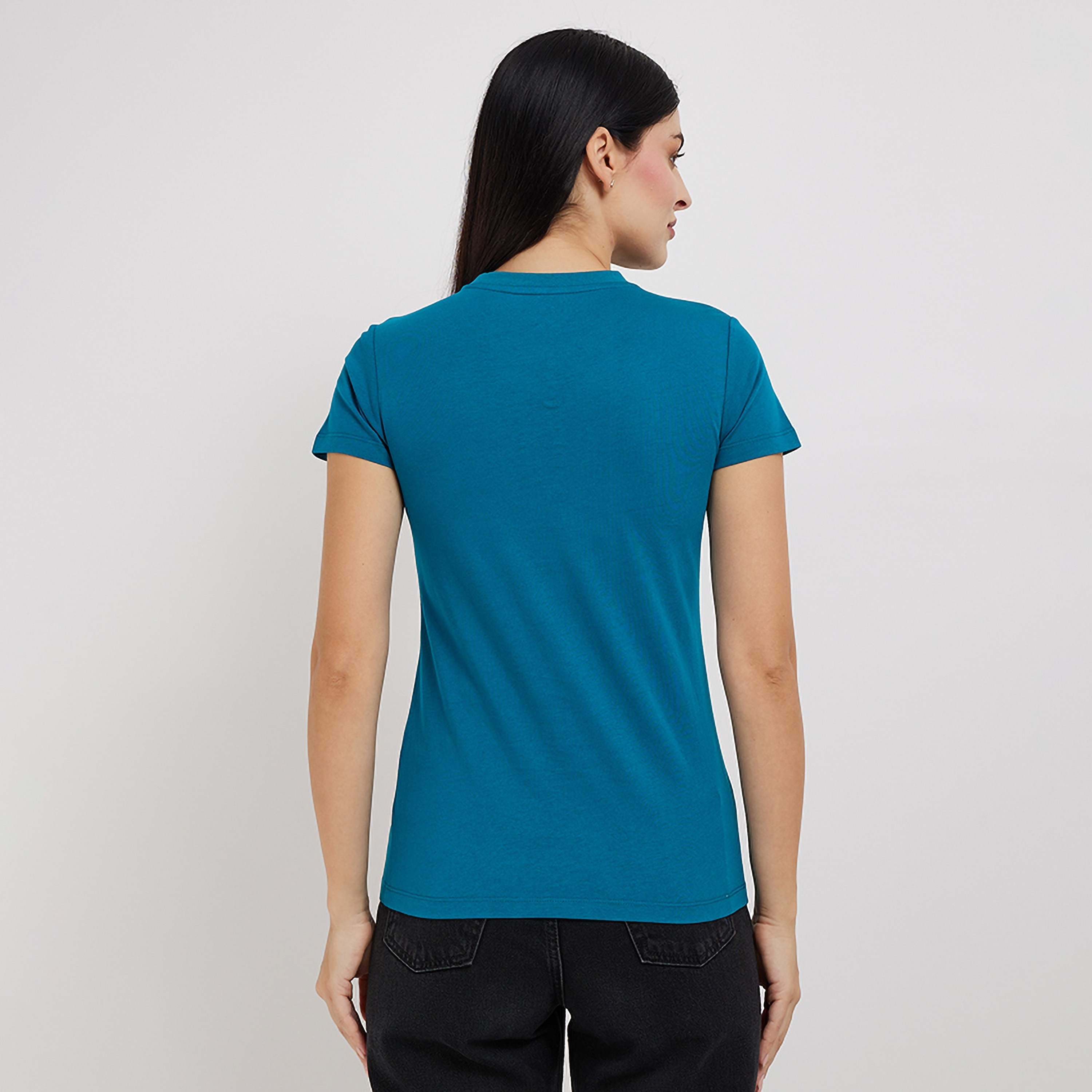 تي شيرت نسائي بأكمام قصيرة ورقبة دائرية مزخرفة من أيروبوستال-women-clothing-tshirts-image-4