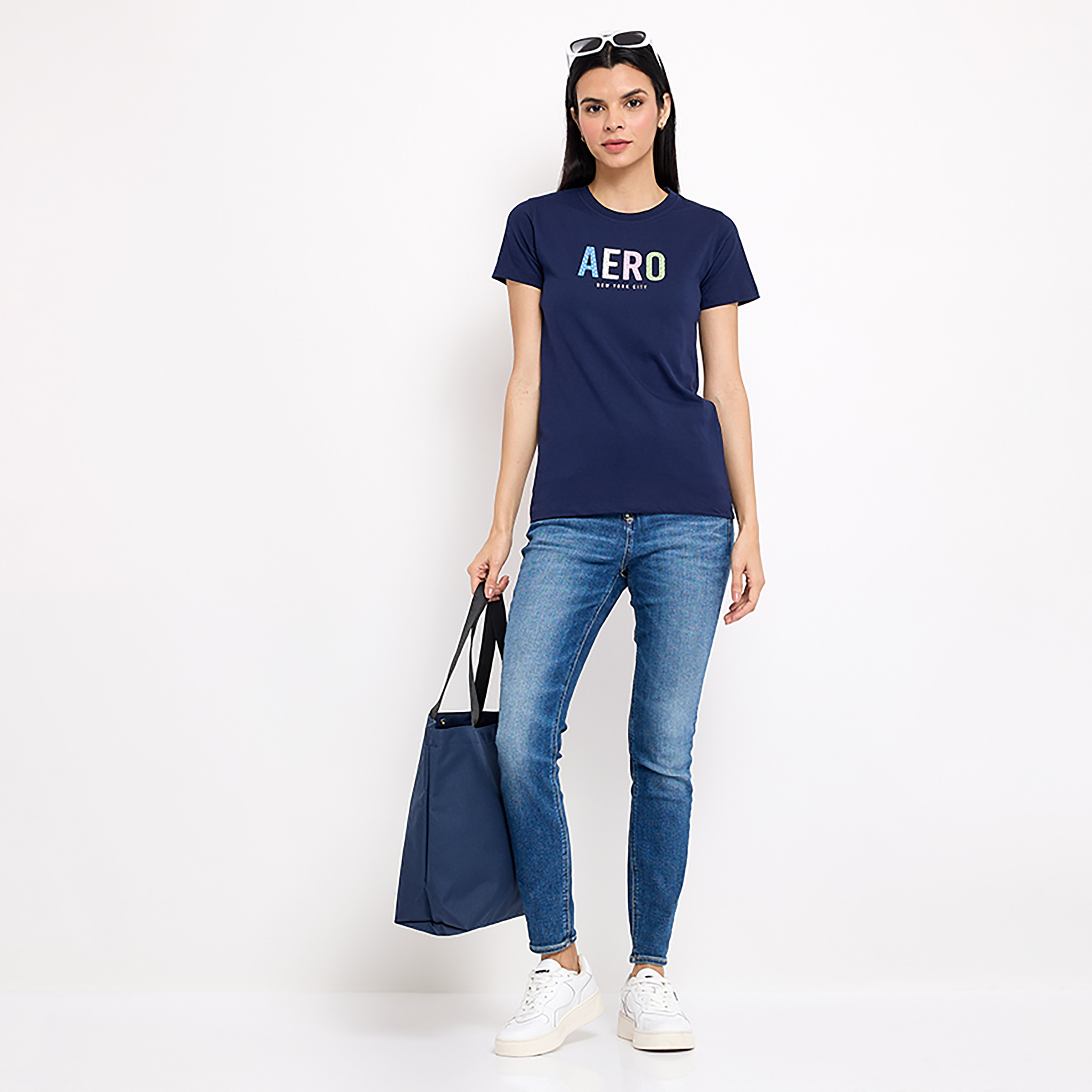 تي شيرت من ايروبوستال بأكمام قصيرة و ياقة مستديرة مع شعار-women-clothing-tshirts-image-8