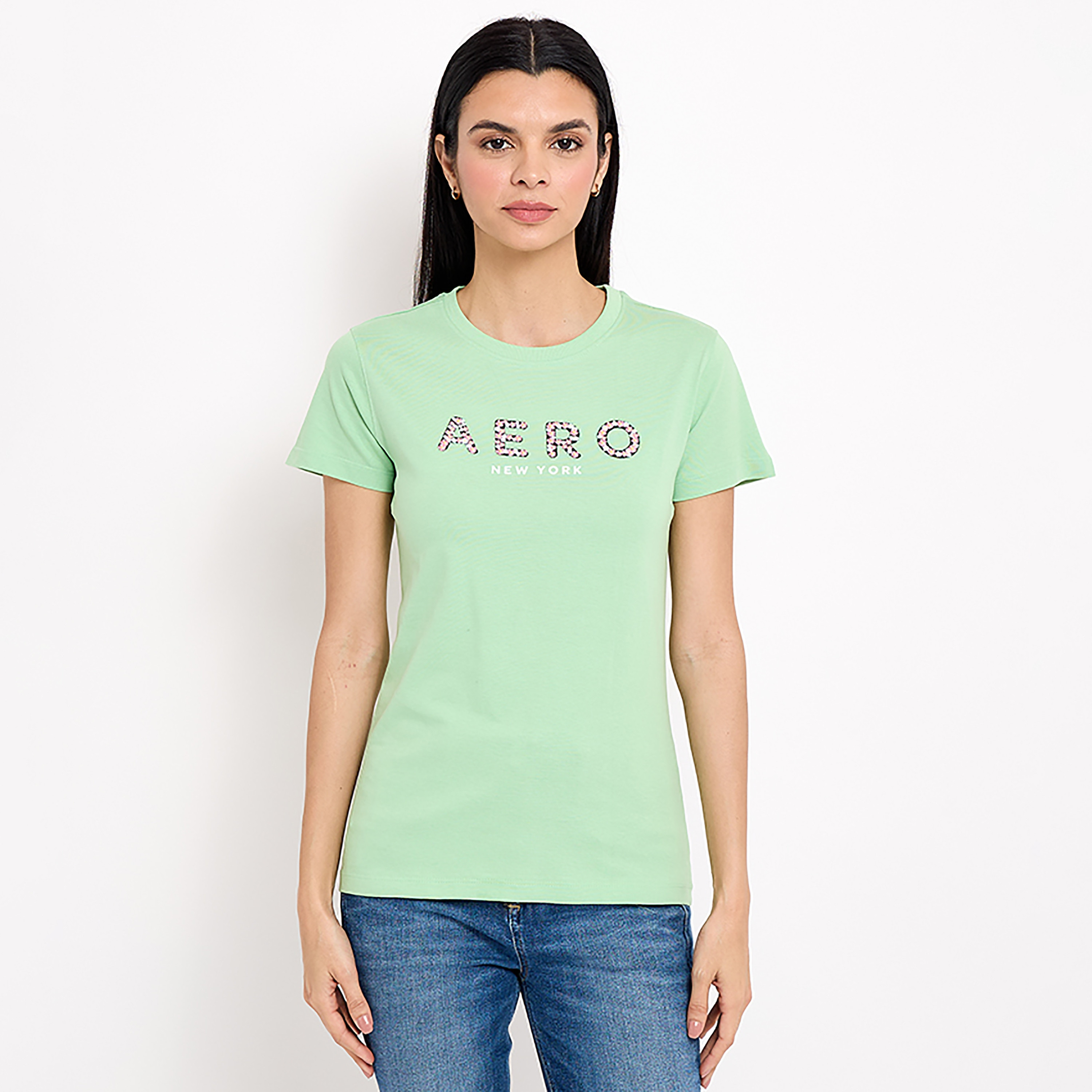 Aeropostale Logo Crew Neck Short Sleeves T-Shirt-women-clothing-tshirts-image-1