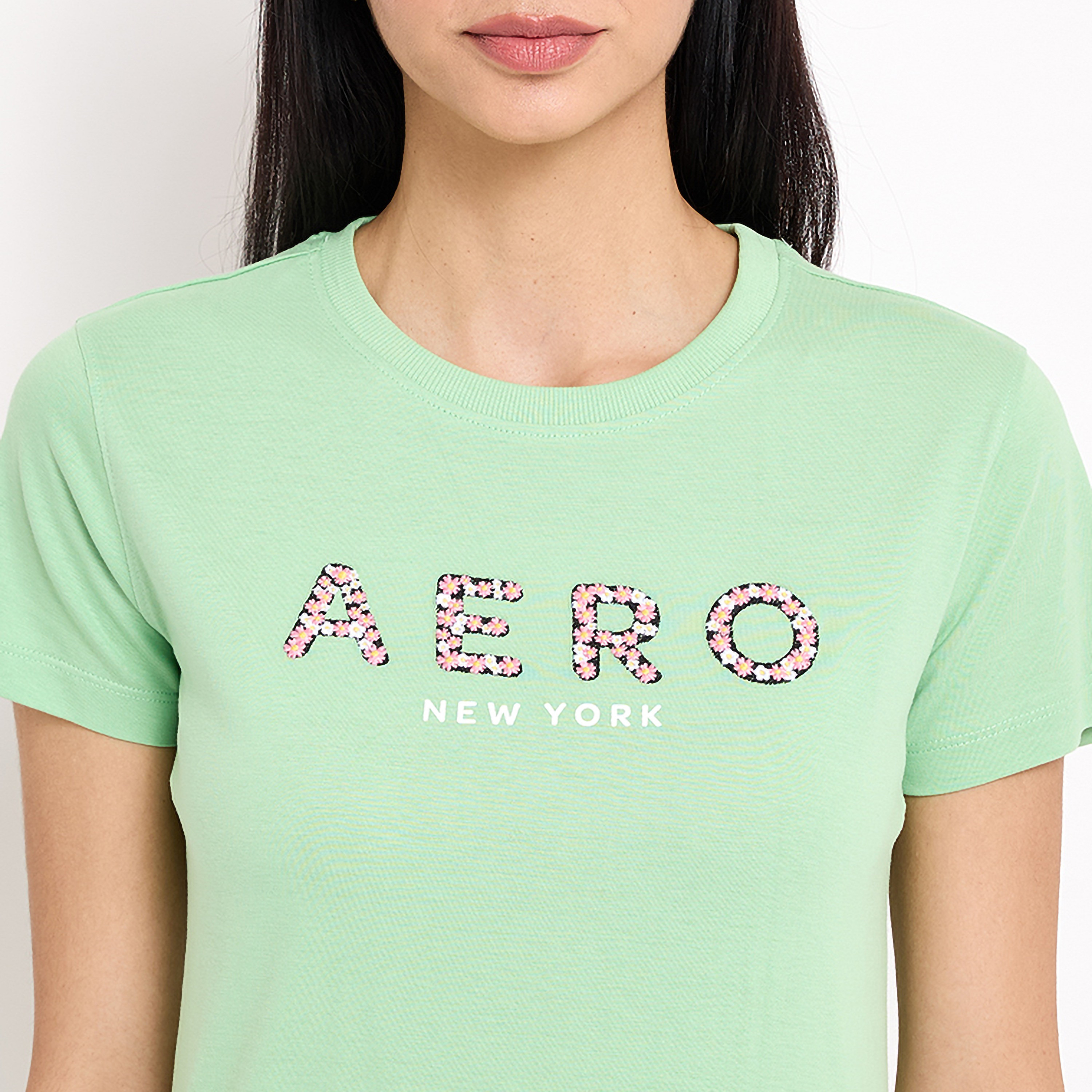 تي شيرت من ايروبوستال بأكمام قصيرة و ياقة مستديرة مع شعار-women-clothing-tshirts-image-2