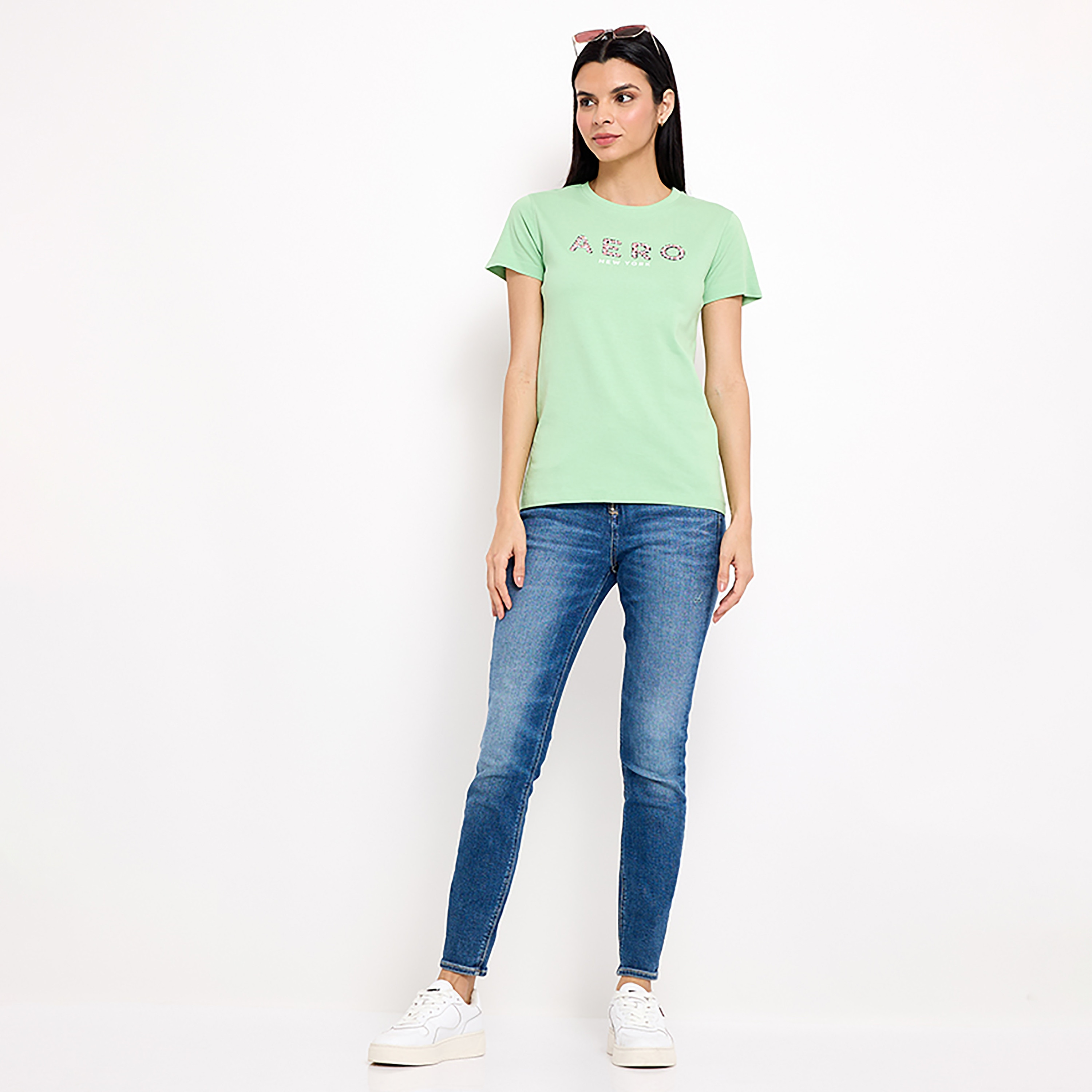 تي شيرت من ايروبوستال بأكمام قصيرة و ياقة مستديرة مع شعار-women-clothing-tshirts-image-4
