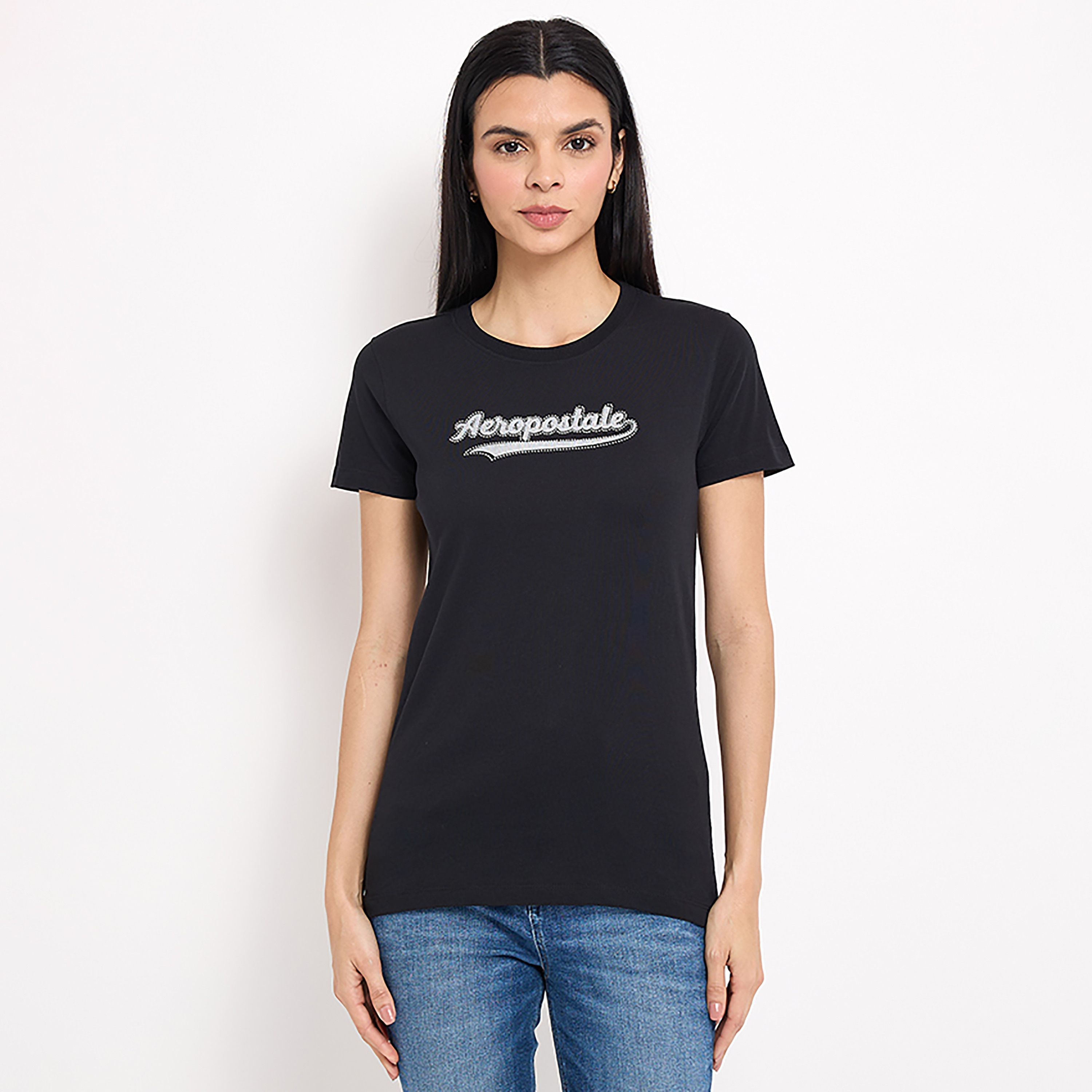 تي شيرت من ايروبوستال بأكمام قصيرة و ياقة مستديرة مع شعار-women-clothing-tshirts-image-5