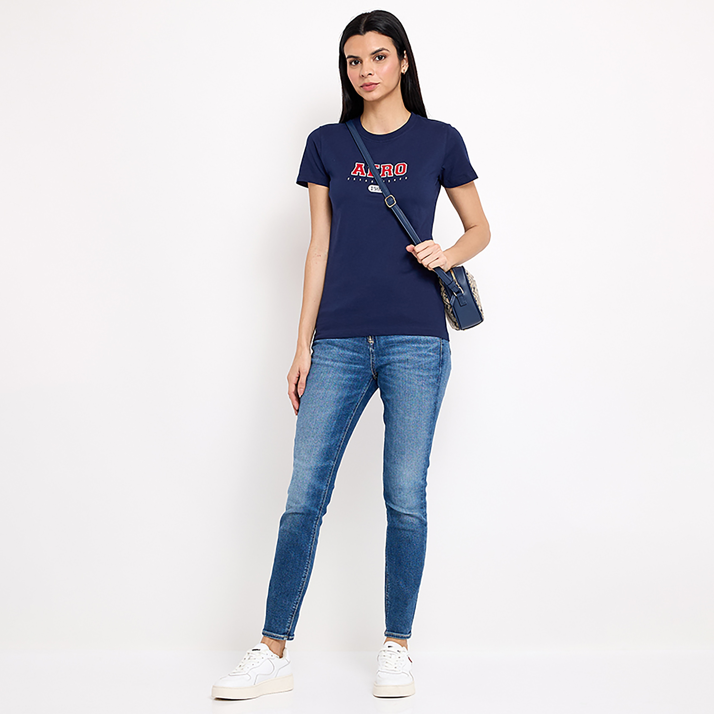 تي شيرت من ايروبوستال بأكمام قصيرة و ياقة مستديرة مع شعار-women-clothing-tshirts-image-4