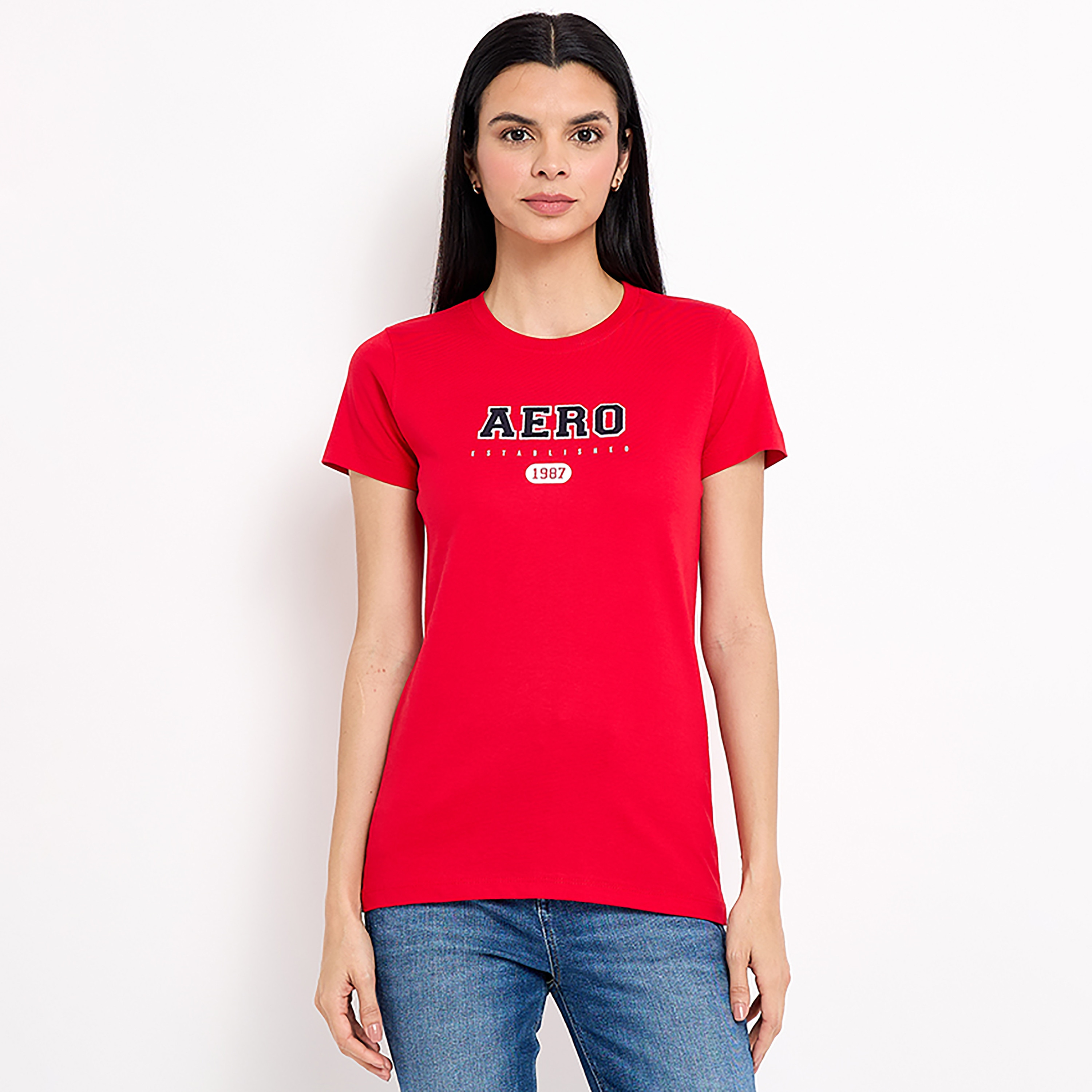 تي شيرت من ايروبوستال بأكمام قصيرة و ياقة مستديرة مع شعار-women-clothing-tshirts-image-5