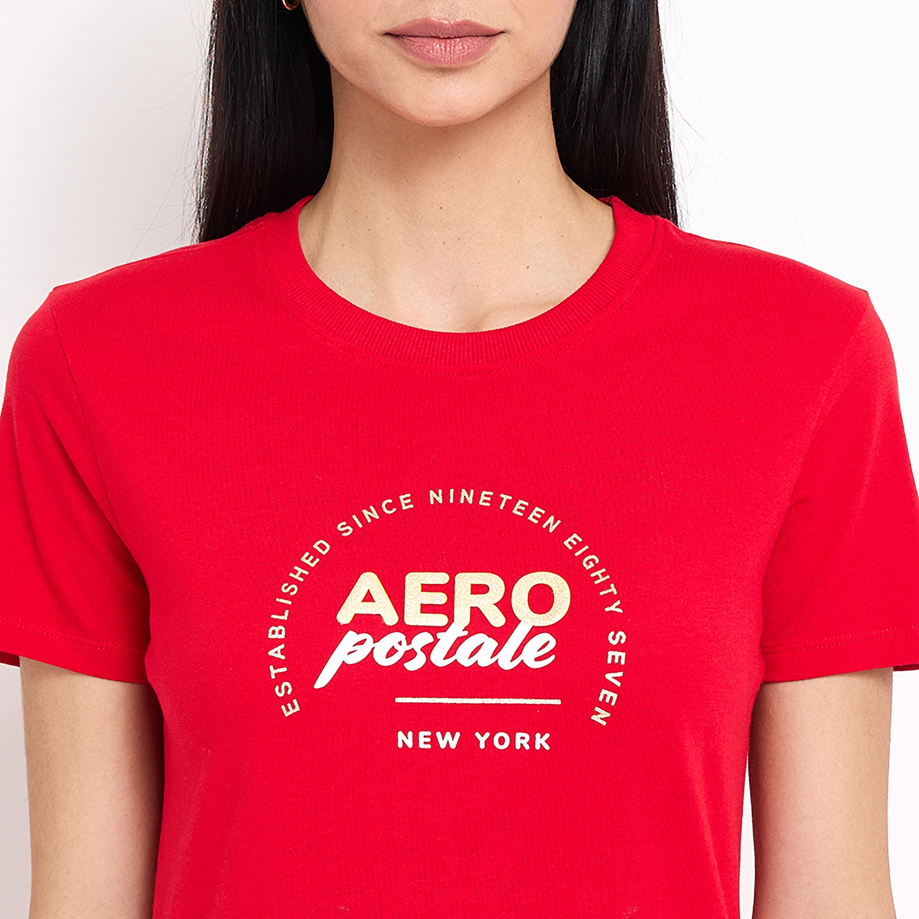 تي شيرت من ايروبوستال بأكمام قصيرة و ياقة مستديرة مع شعار-women-clothing-tshirts-image-6