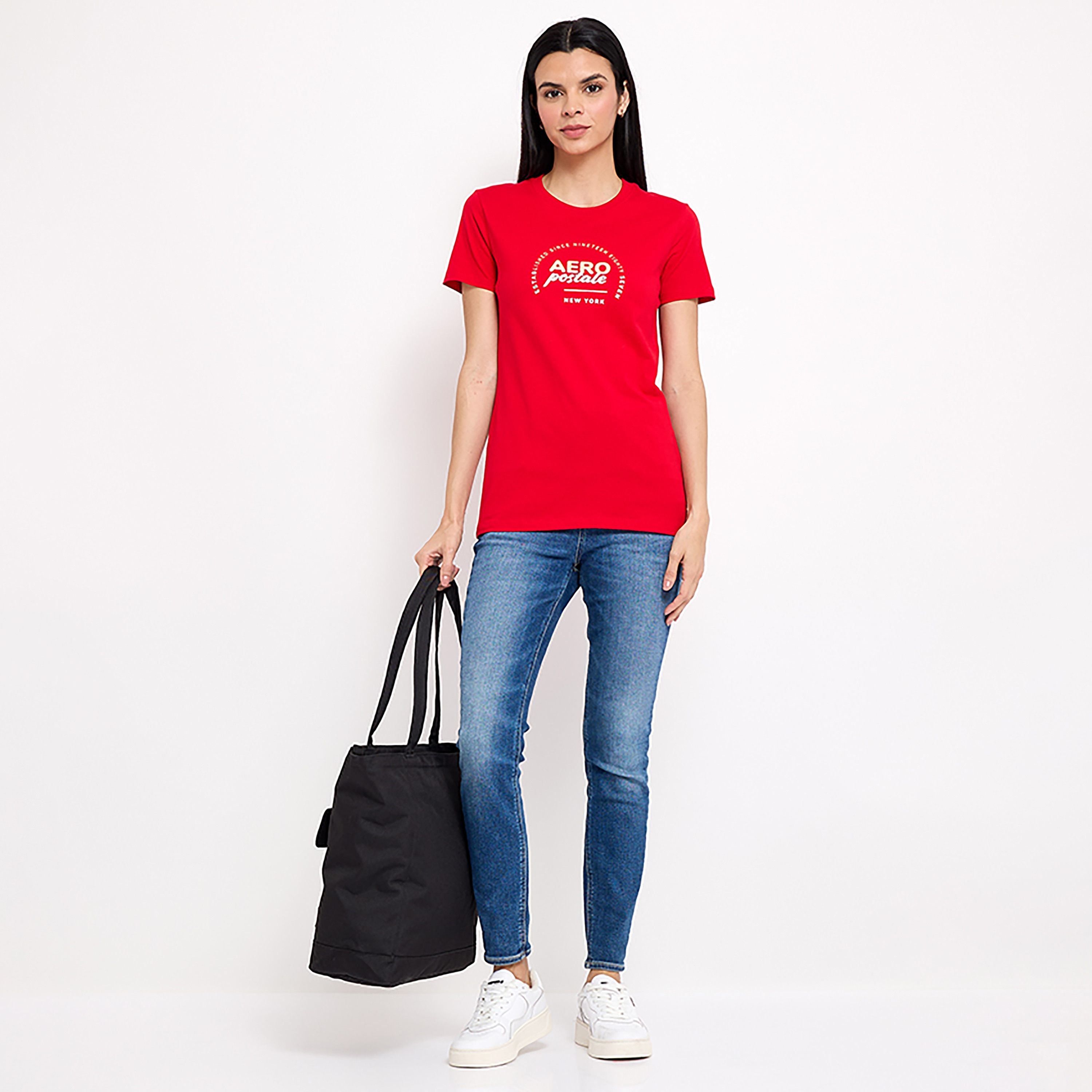 تي شيرت من ايروبوستال بأكمام قصيرة و ياقة مستديرة مع شعار-women-clothing-tshirts-image-8