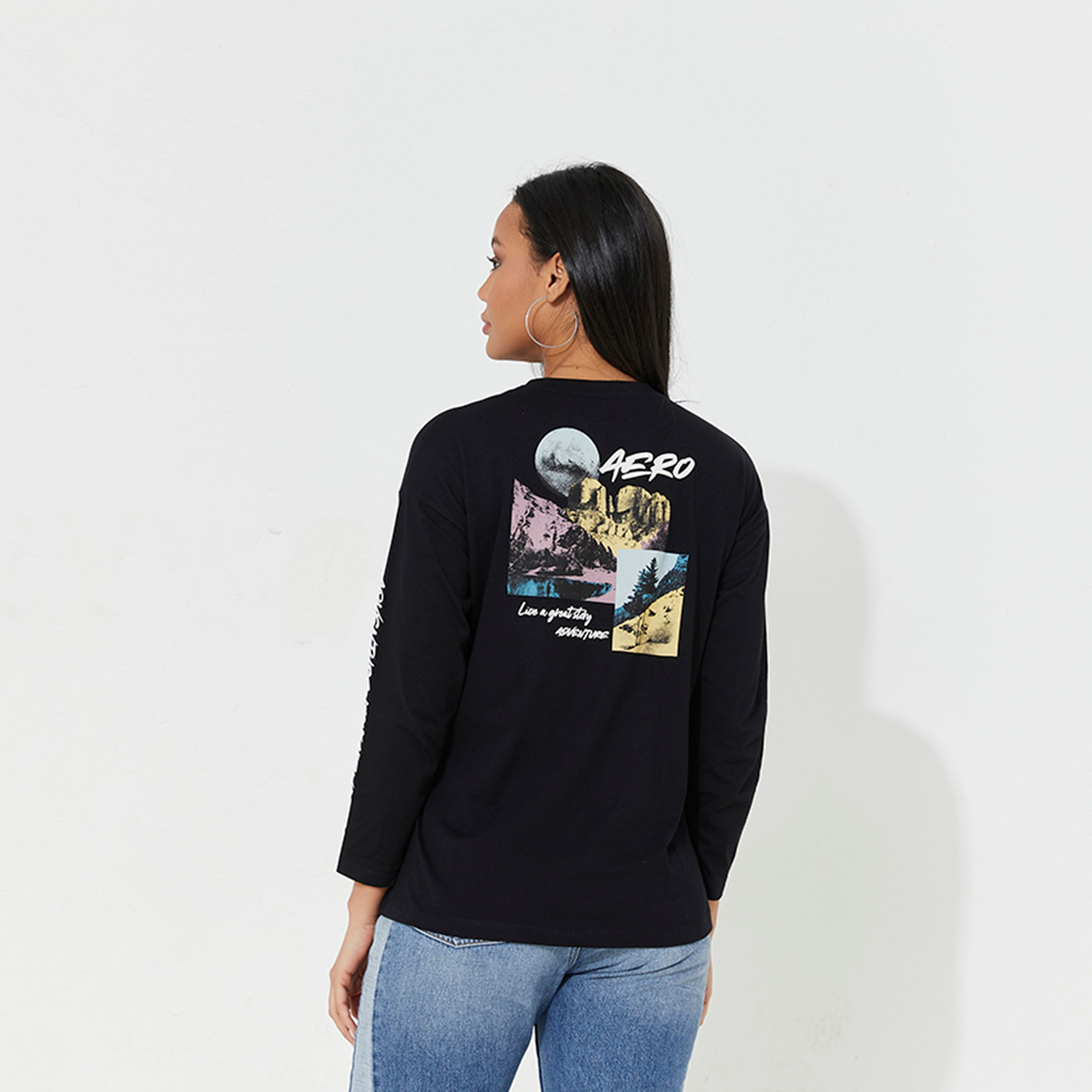 Aeropostale Graphic Print Crew Neck Long Sleeves Women's T-Shirt-women-clothing-tshirts-image-4