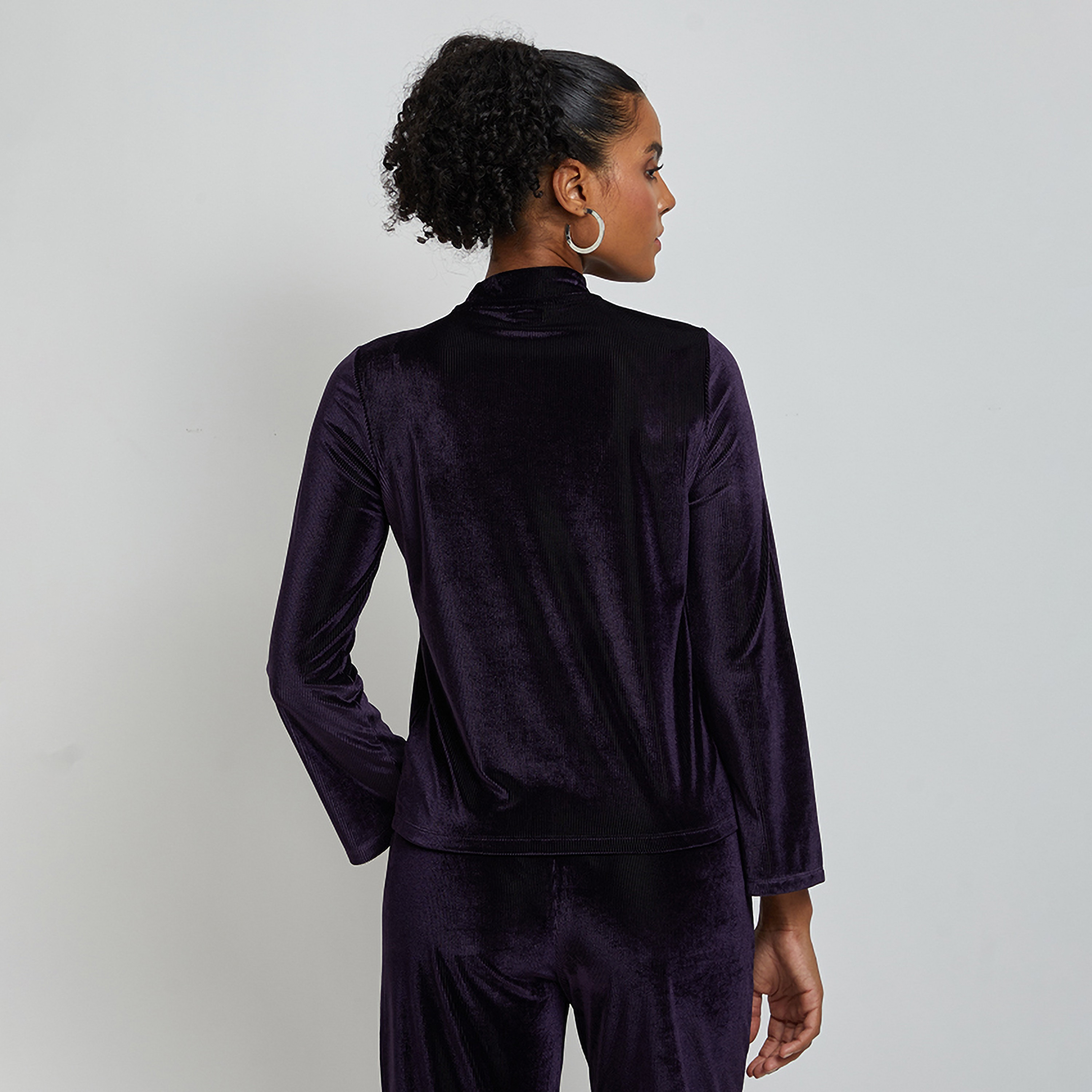 Aeropostale Textured High Neck Long Sleeves Women's Top-women-clothing-shirtsandblouses-blouses-image-4