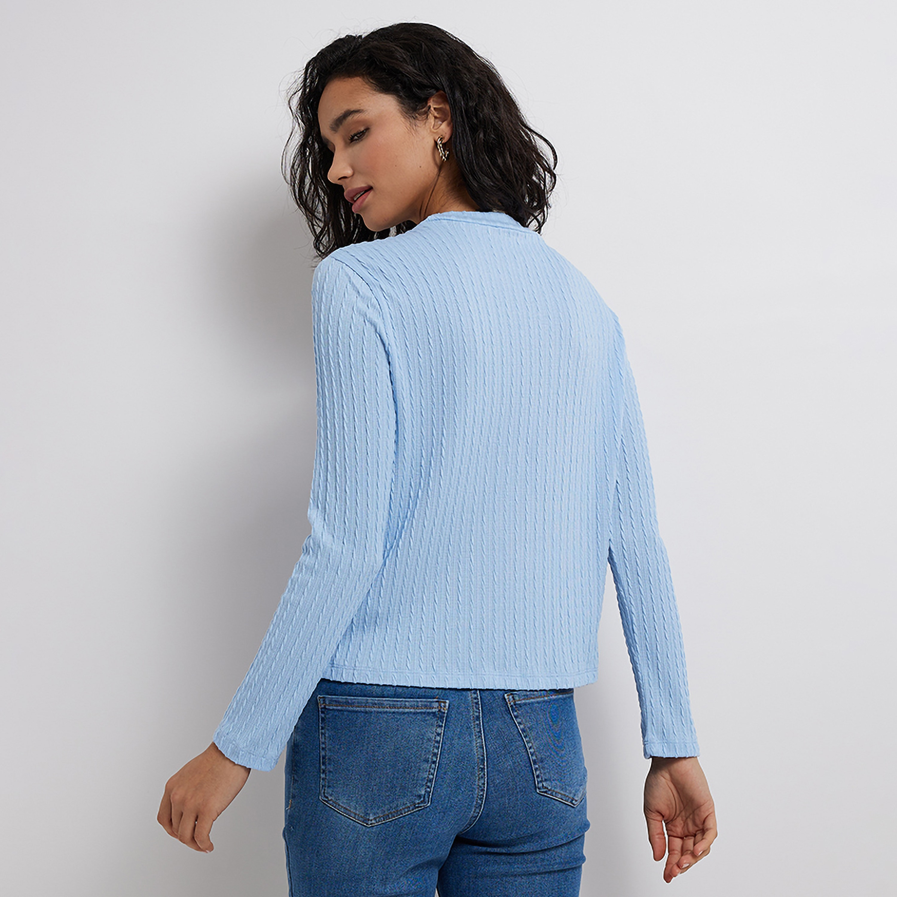 Aeropostale Cable Knitted Crew Neck Long Sleeves Women's Top-women-clothing-shirtsandblouses-blouses-image-4