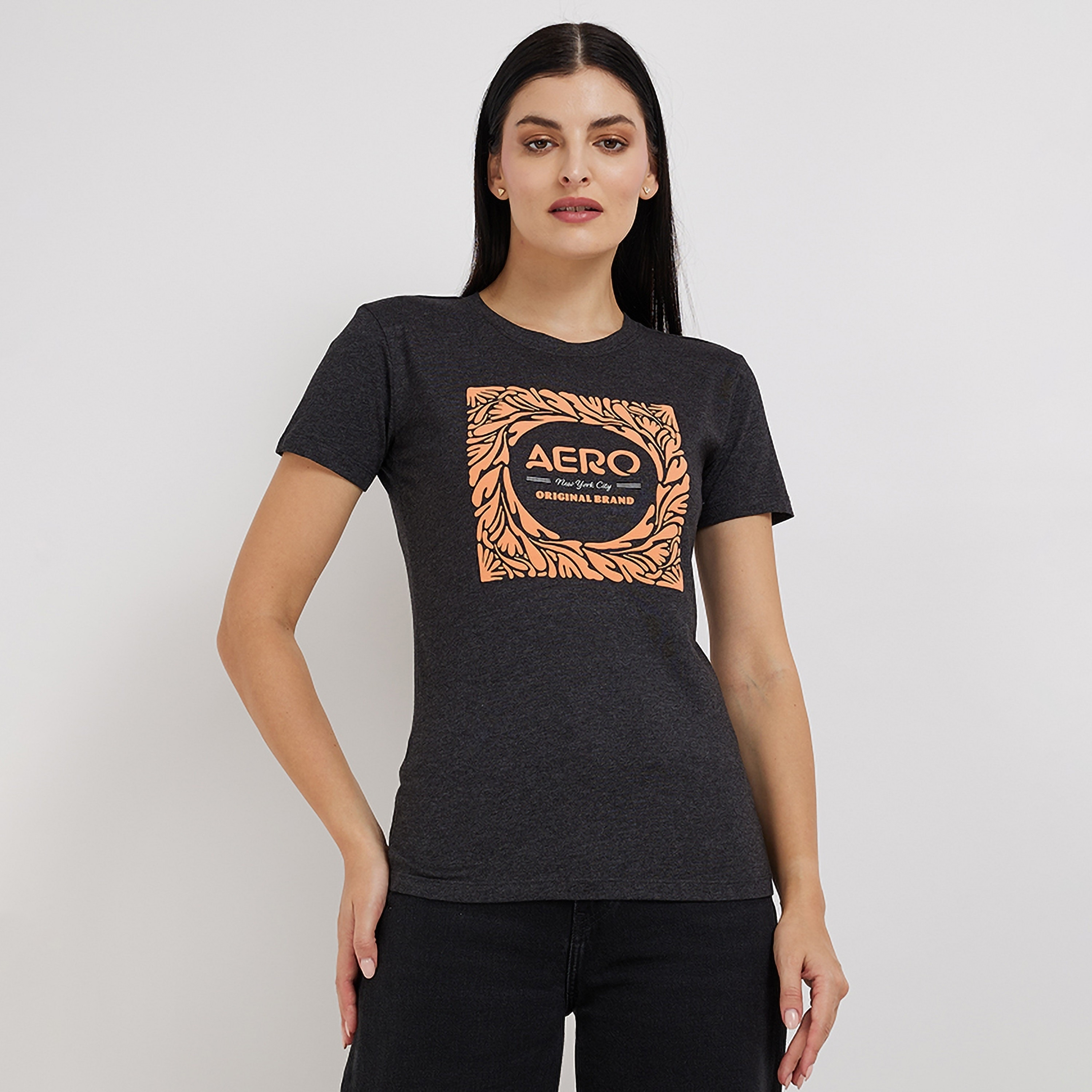 تي شيرت نسائي بأكمام قصيرة ورقبة دائرية وطبعة رسومات من أيروبوستال-women-clothing-tshirts-image-1