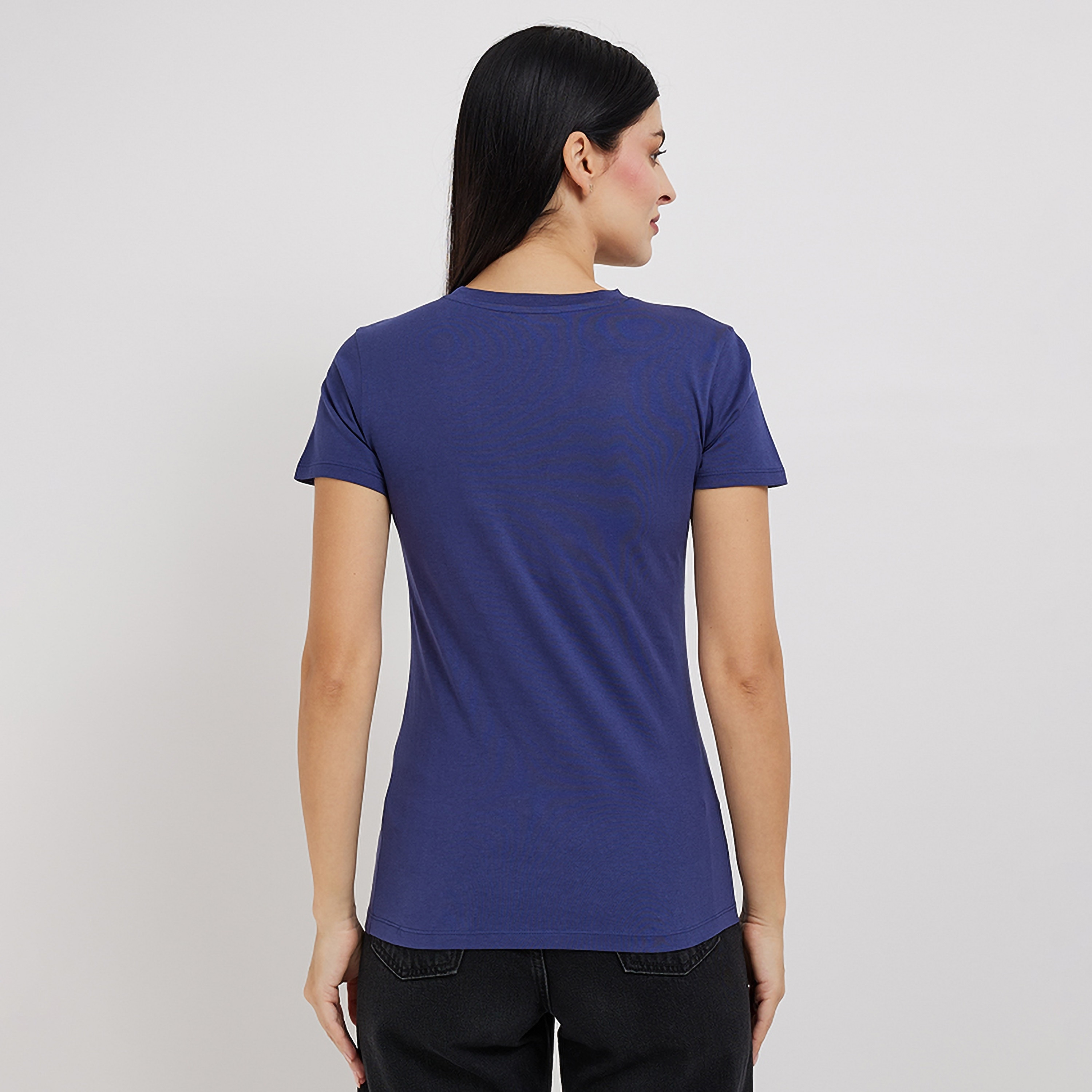 تي شيرت نسائي بأكمام قصيرة ورقبة دائرية وطبعة نصية من أيروبوستال-women-clothing-tshirts-image-4