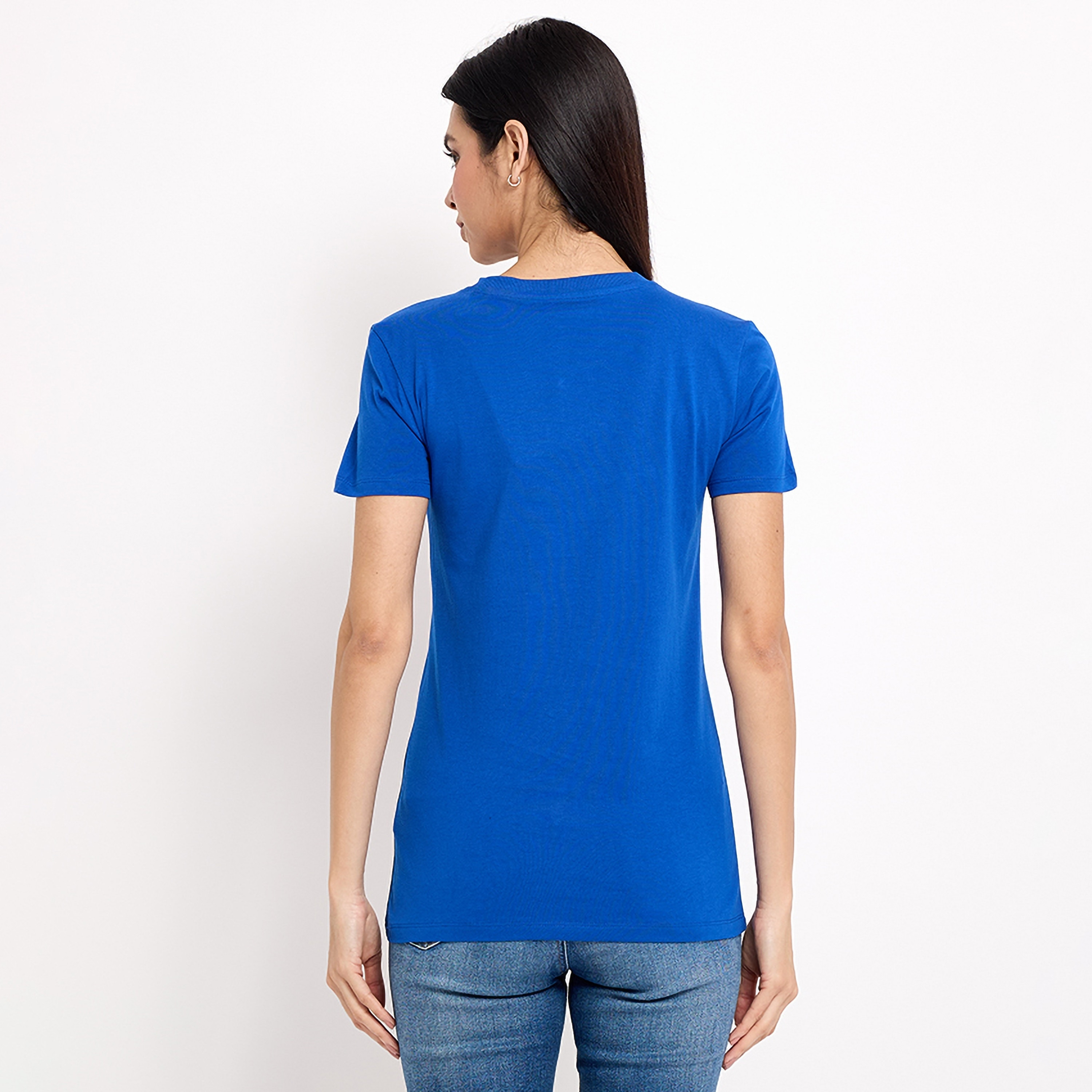 تي شيرت نسائي بأكمام قصيرة ورقبة دائرية وطبعة نصية من أيروبوستال-women-clothing-tshirts-image-4