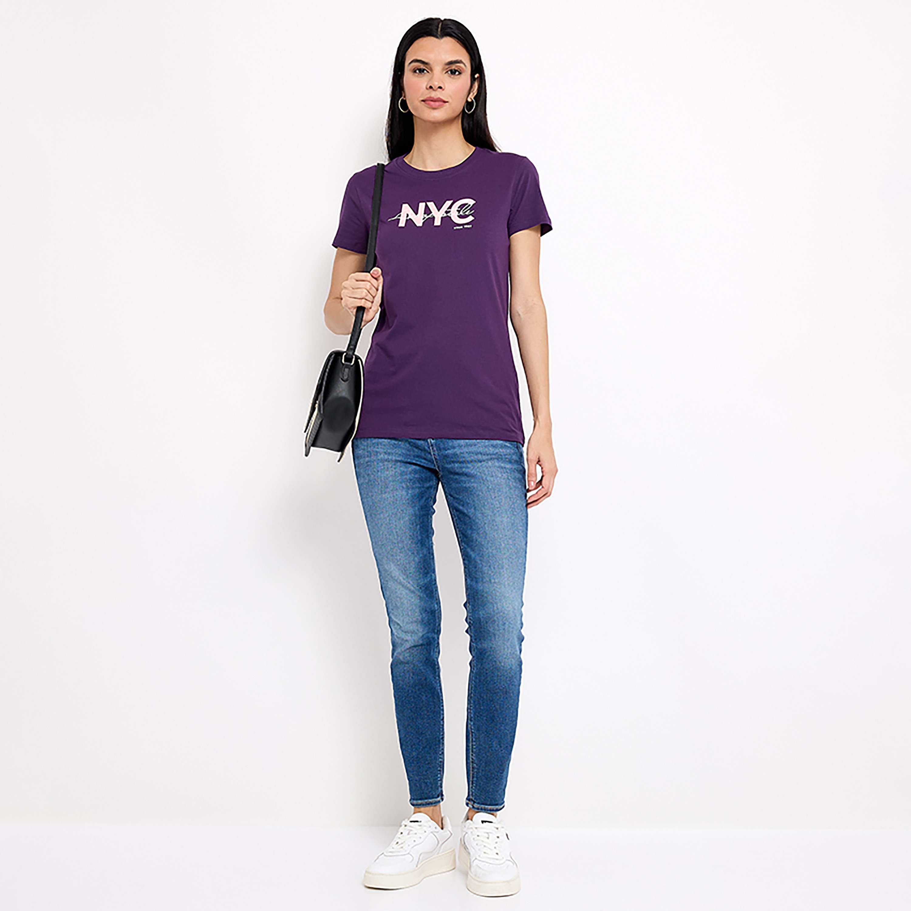 تي شيرت من ايروبوستال بأكمام قصيرة و ياقة مستديرة مع طبعات-women-clothing-tshirts-image-4