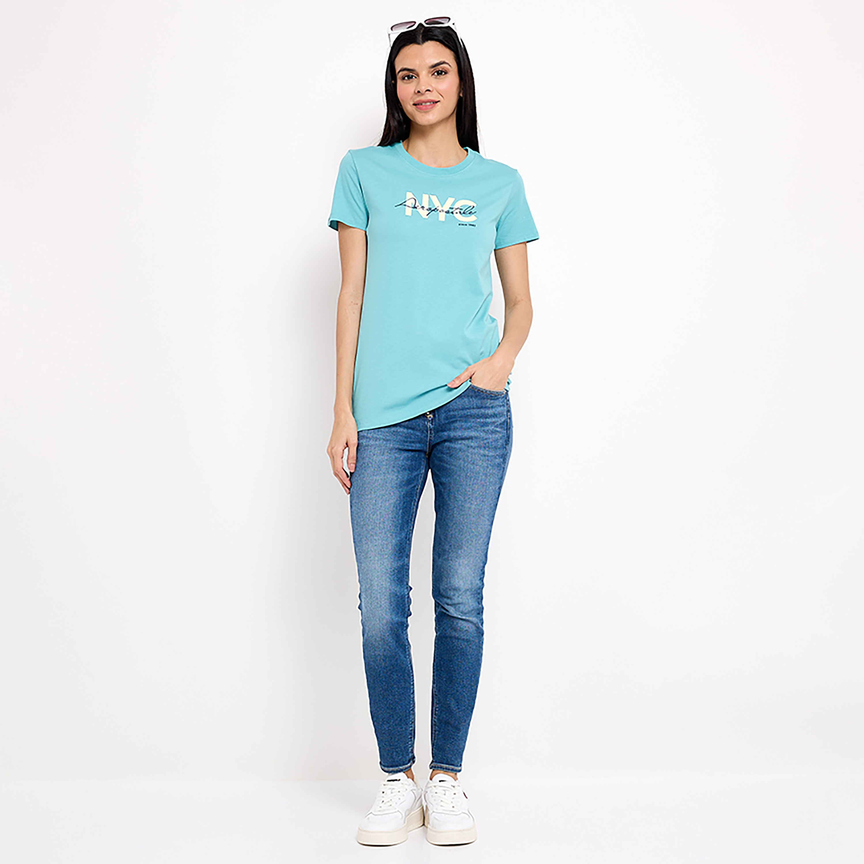 تي شيرت من ايروبوستال بأكمام قصيرة و ياقة مستديرة مع طبعات-women-clothing-tshirts-image-8