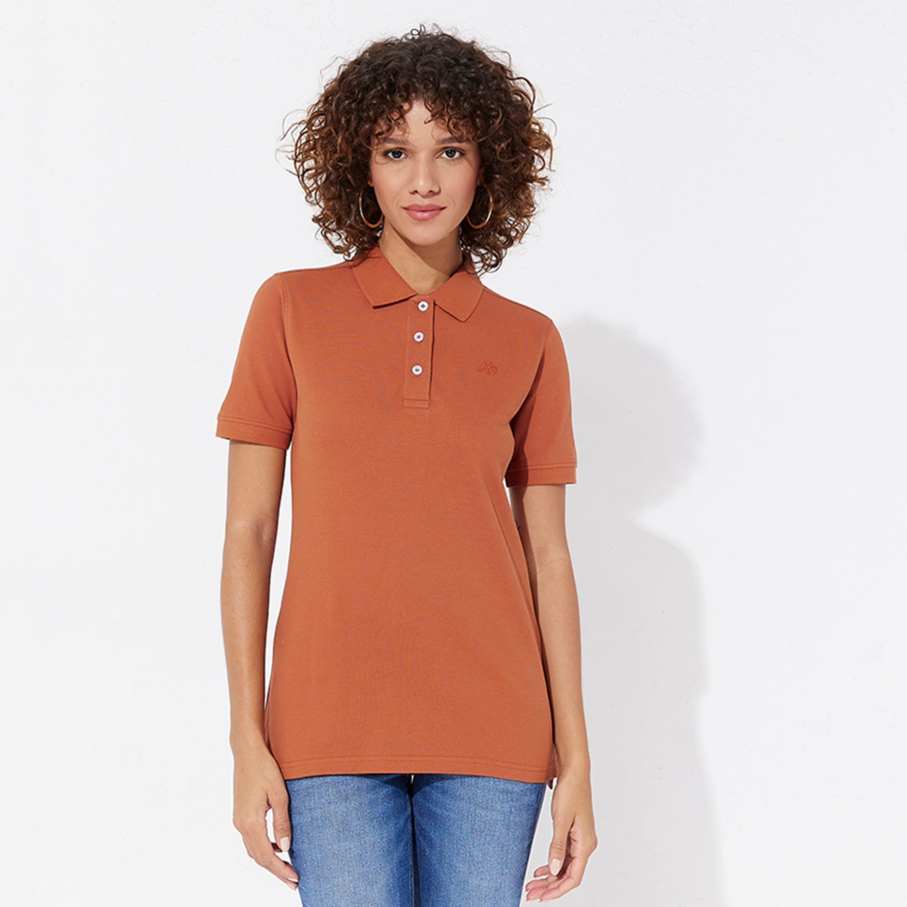Aeropostale Plain Collared Short Sleeves Women's Polo T-Shirt-women-clothing-tshirts-image-1