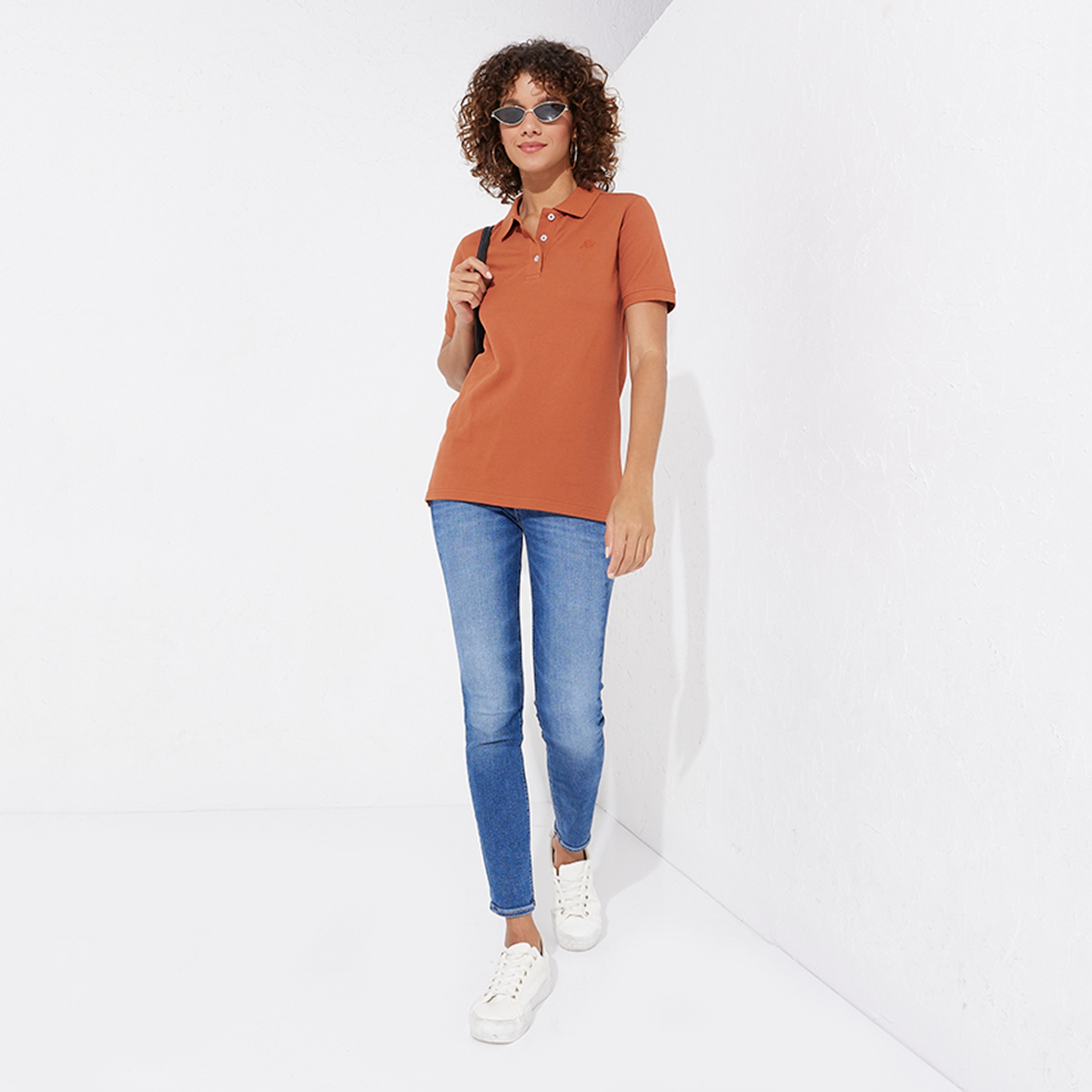Aeropostale Plain Collared Short Sleeves Women's Polo T-Shirt-women-clothing-tshirts-image-2