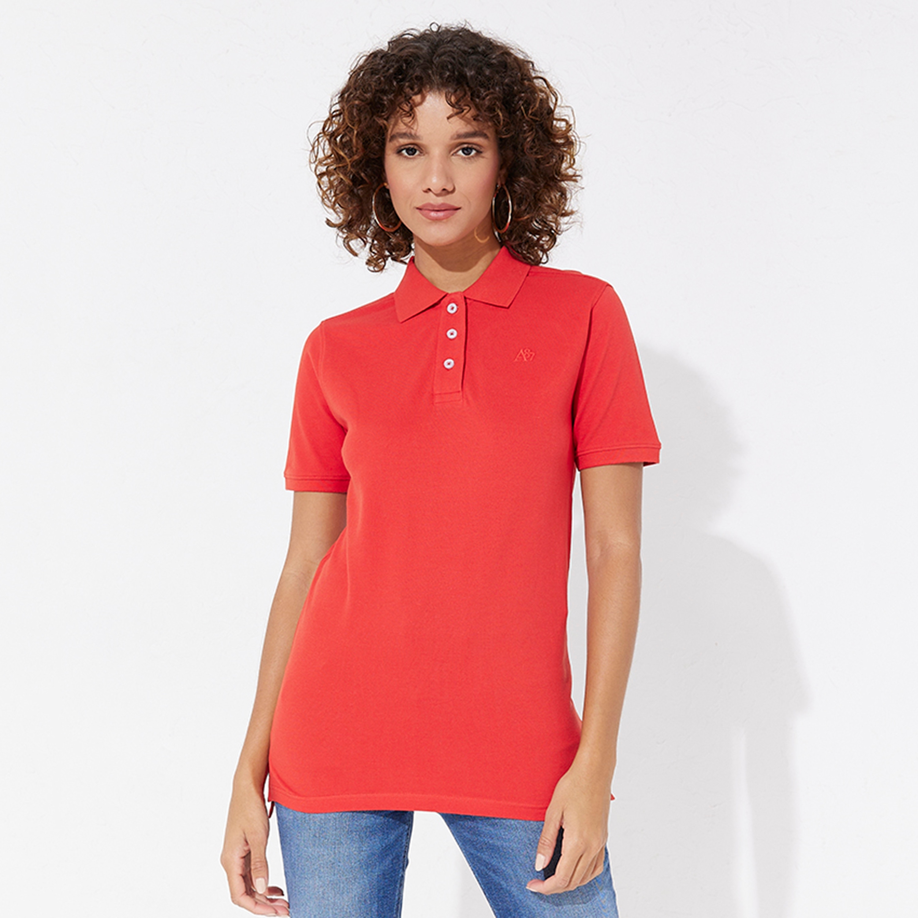 Aeropostale Plain Collared Short Sleeves Women's Polo T-Shirt-women-clothing-tshirts-image-5