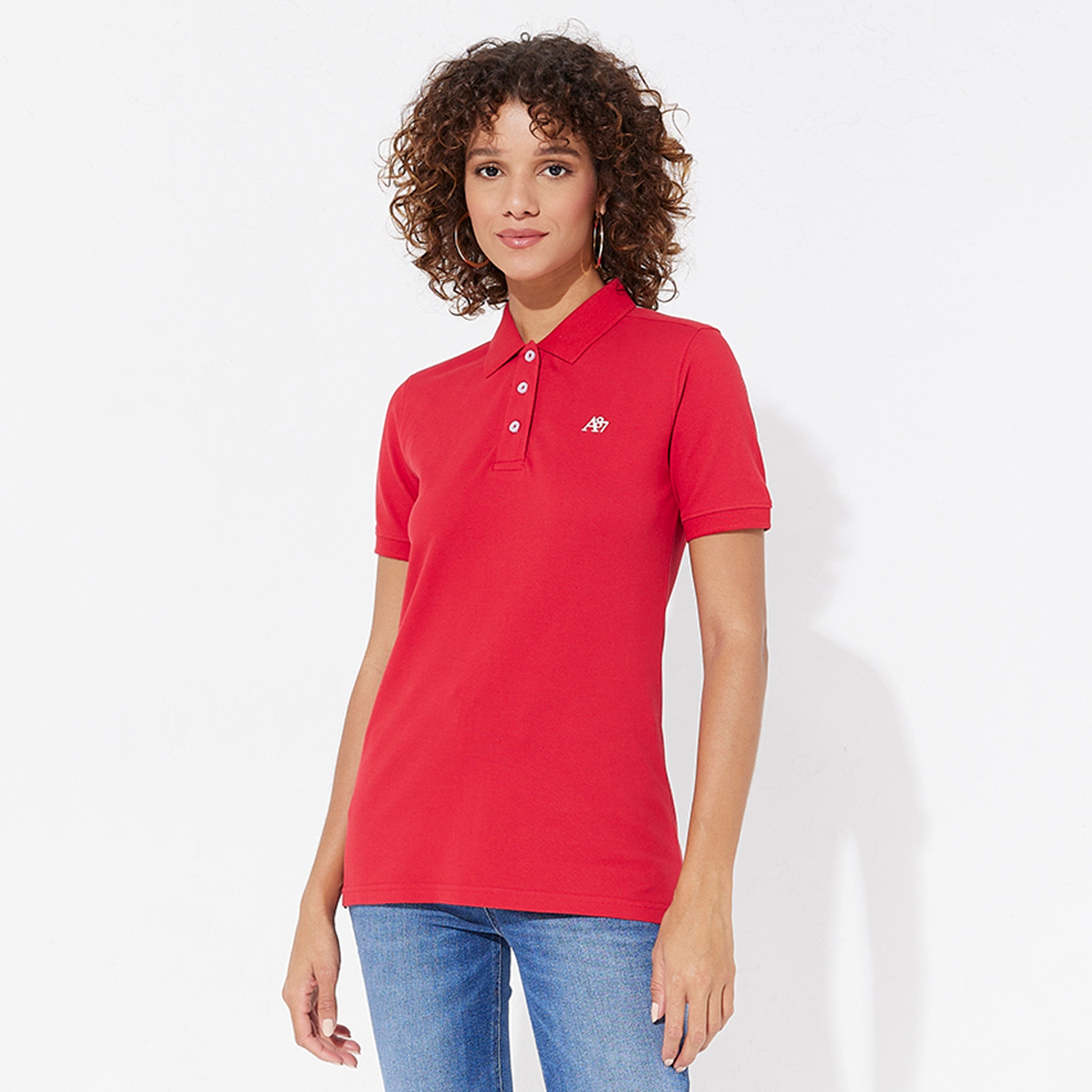 Aeropostale Plain Collared Short Sleeves Women's Polo T-Shirt-women-clothing-tshirts-image-9