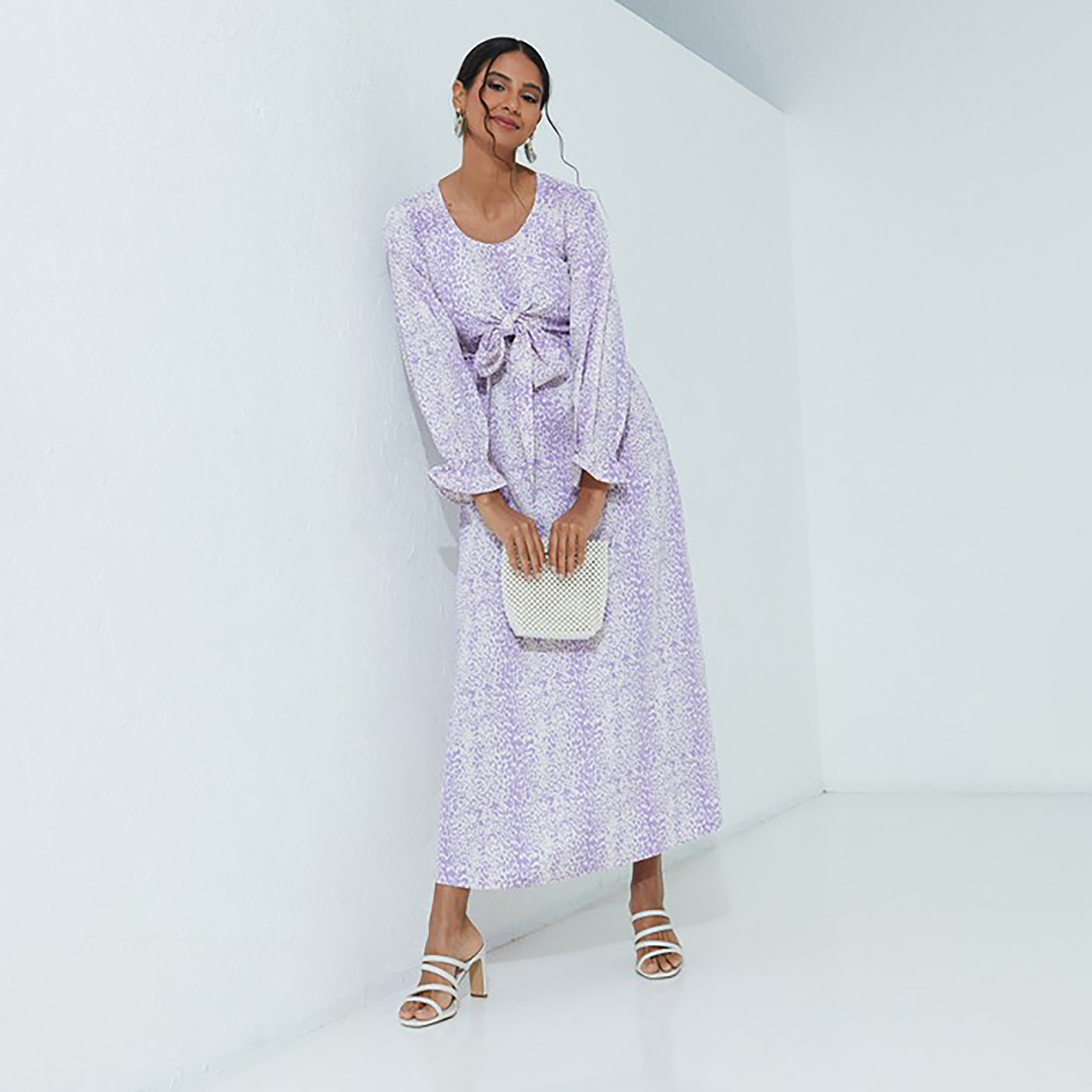 فستان ماكسي ذو اي لائن مع مطبوع برقبة دائرية من إيروبوستال-women-clothing-dresses-image-6