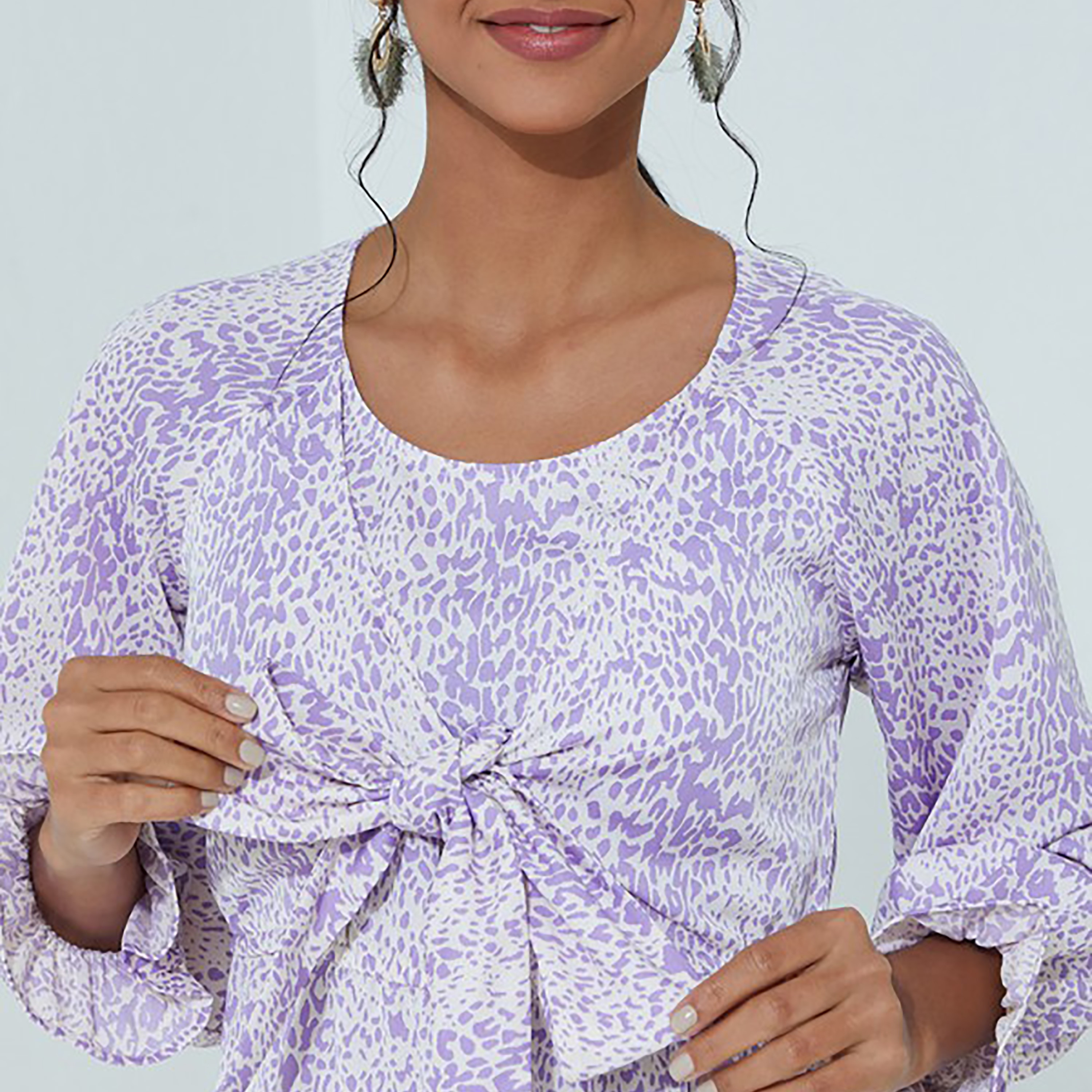 فستان ماكسي ذو اي لائن مع مطبوع برقبة دائرية من إيروبوستال-women-clothing-dresses-image-7