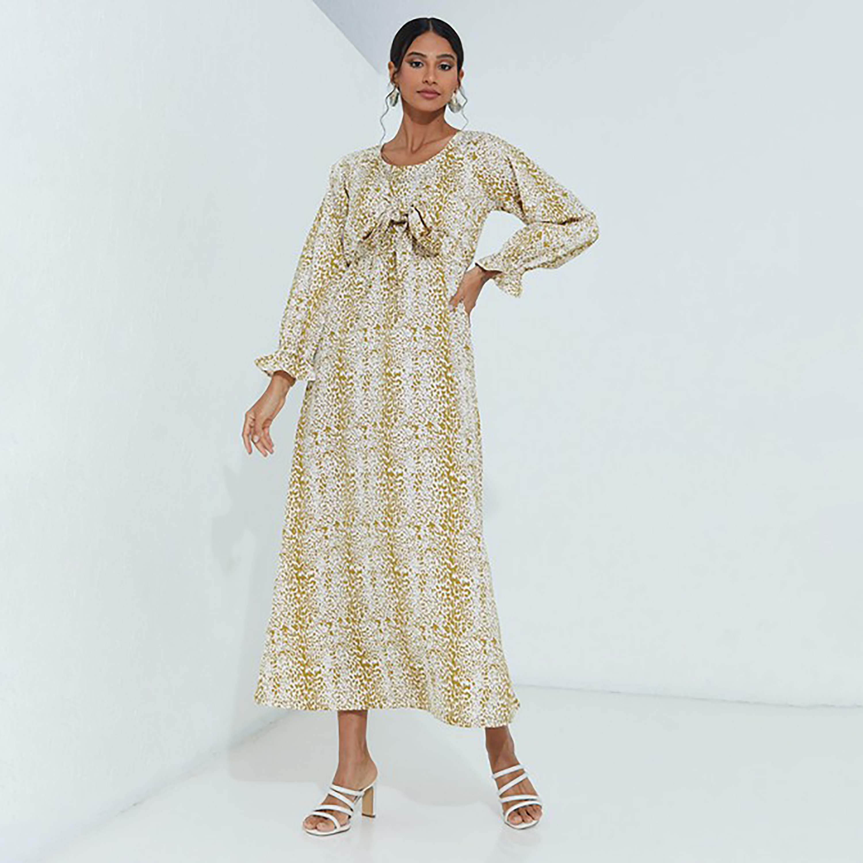 Aeropostale Printed Round Neck A-Line Maxi Dress-women-clothing-dresses-image-1