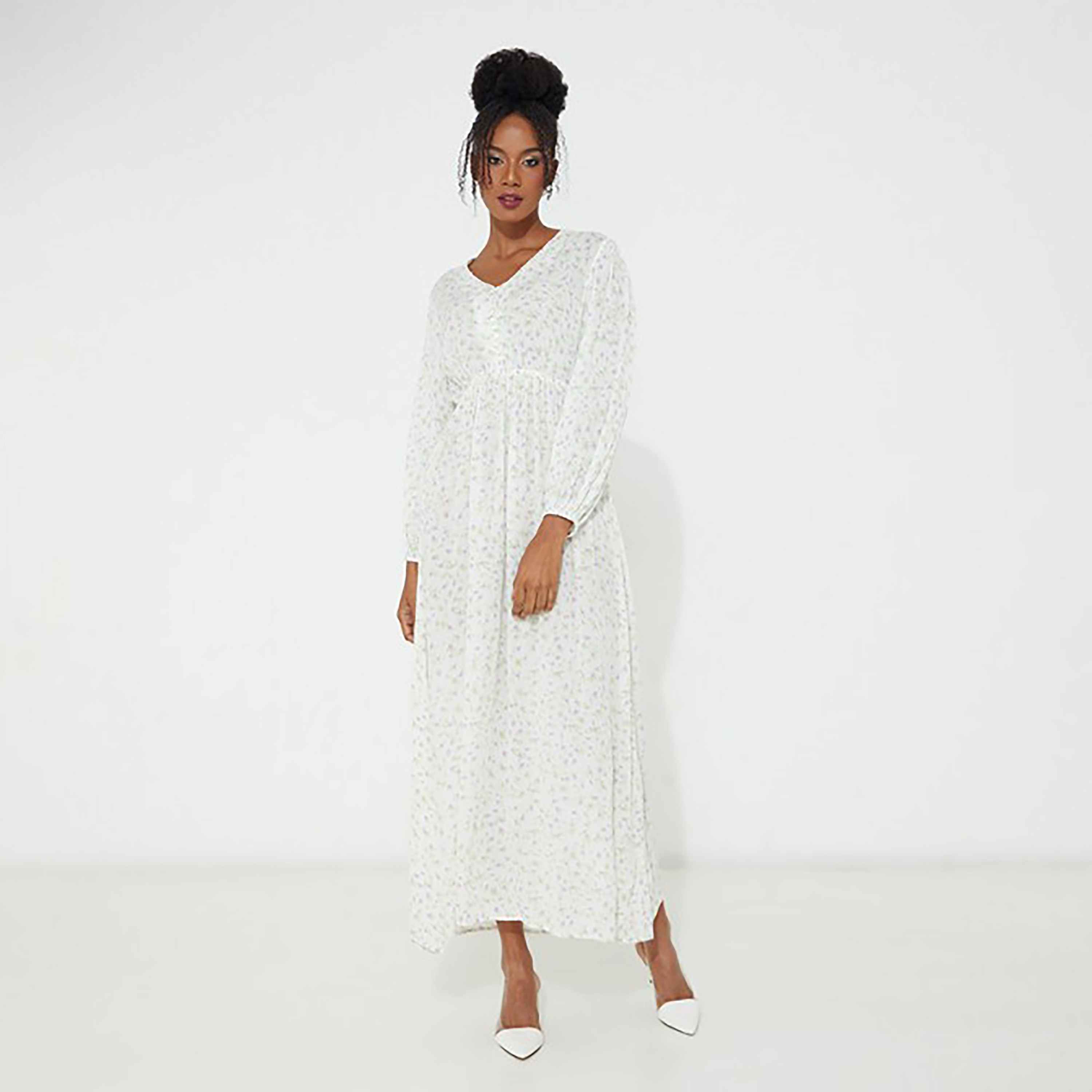Aeropostale Printed V-Neck Maxi Dress-women-clothing-dresses-image-1