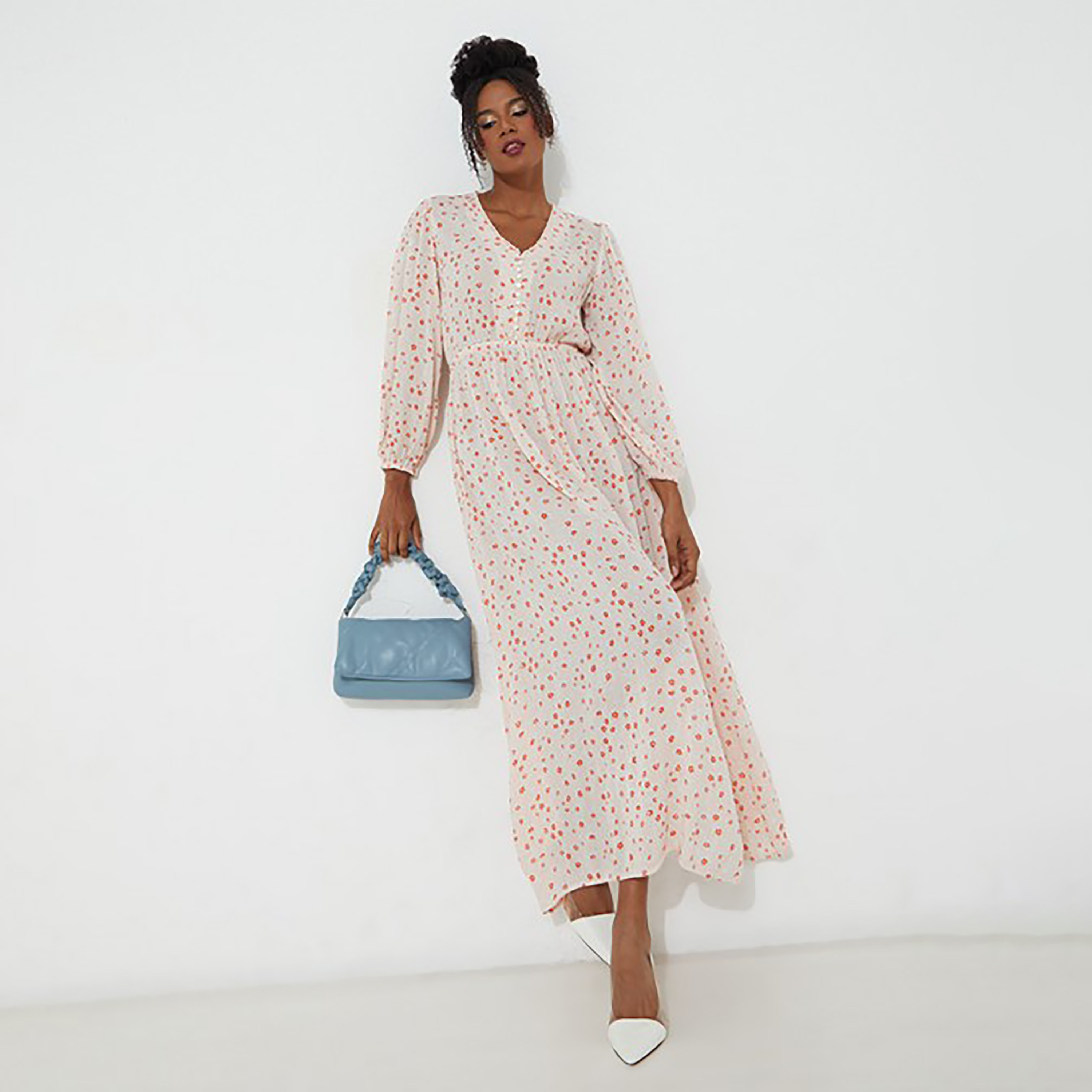 فستان ماكسي برقبة على شكل فى مع مطبوع من إيروبوستال-women-clothing-dresses-image-6