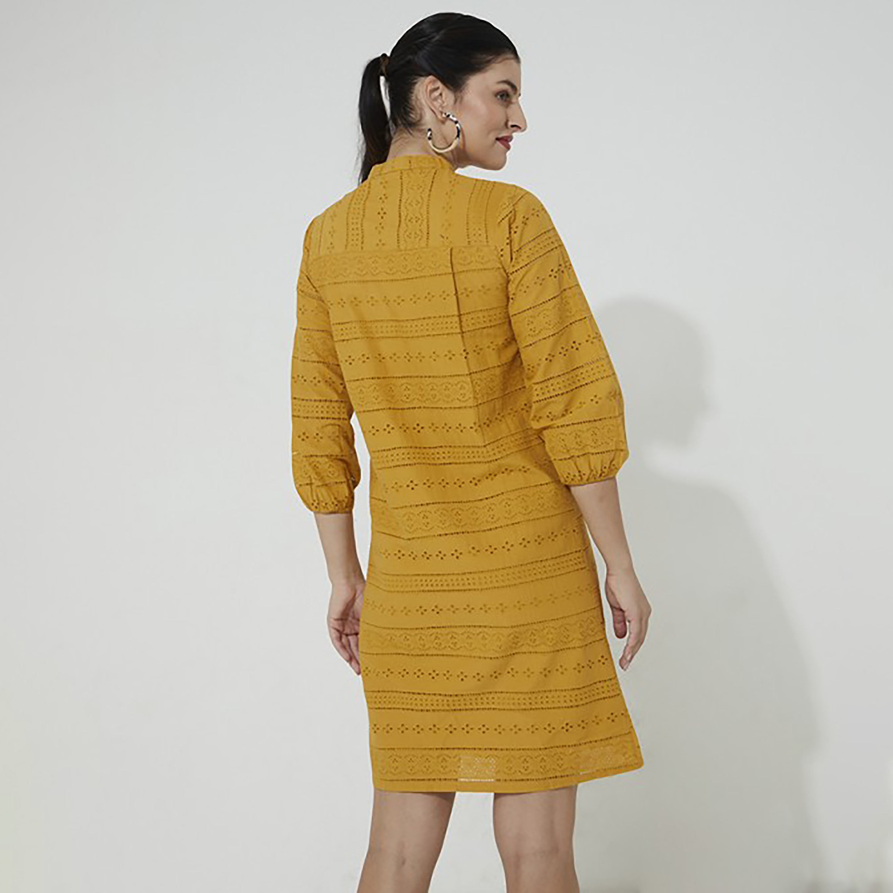 فستان قميص شيفلي ميني بياقة الماندرين المطرز للنساء من ايروبوستال-women-clothing-dresses-image-8