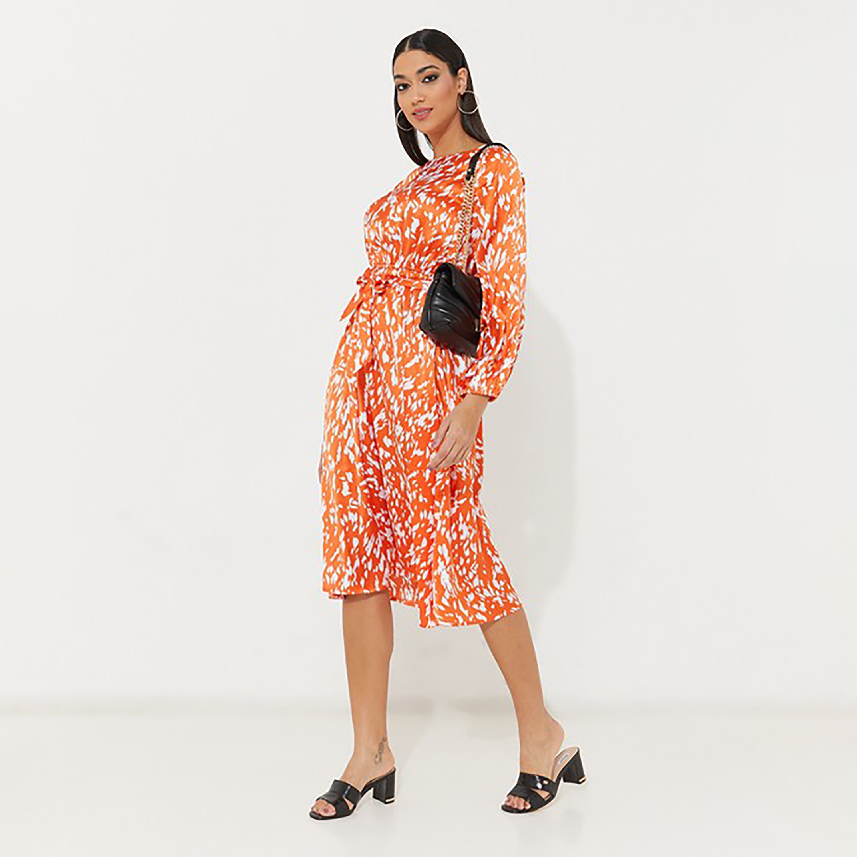 Aeropostale Printed Round Neck Flared Knee Dress-women-clothing-dresses-image-2