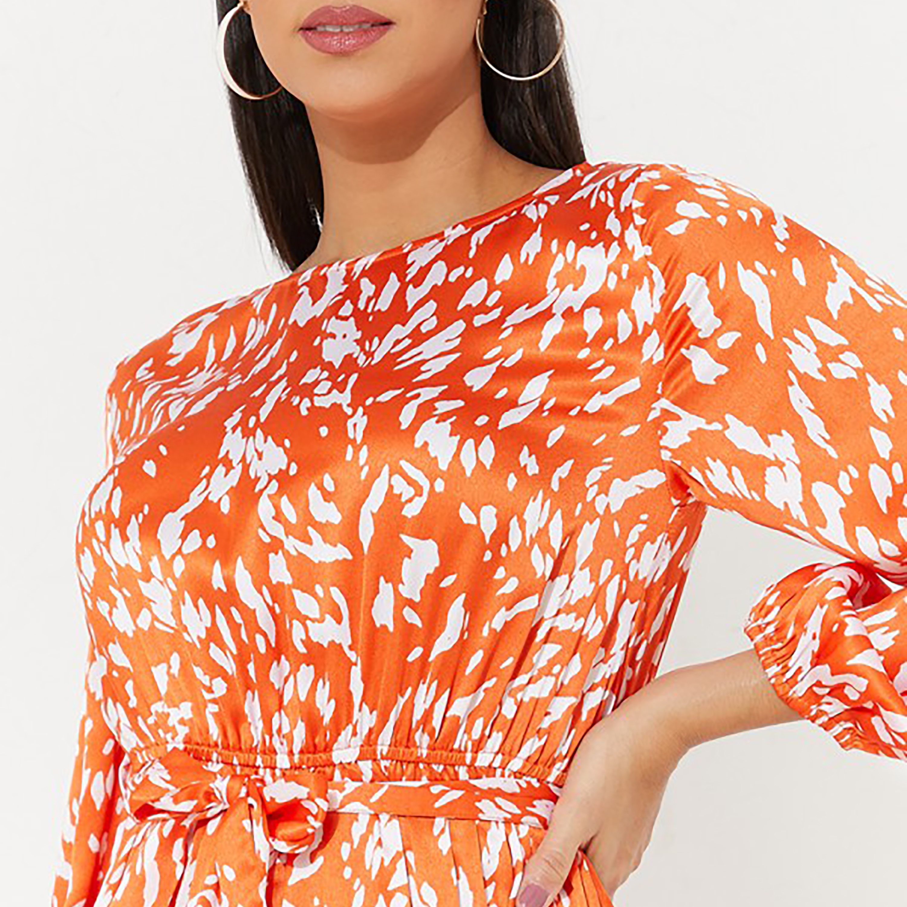 Aeropostale Printed Round Neck Flared Knee Dress-women-clothing-dresses-image-3