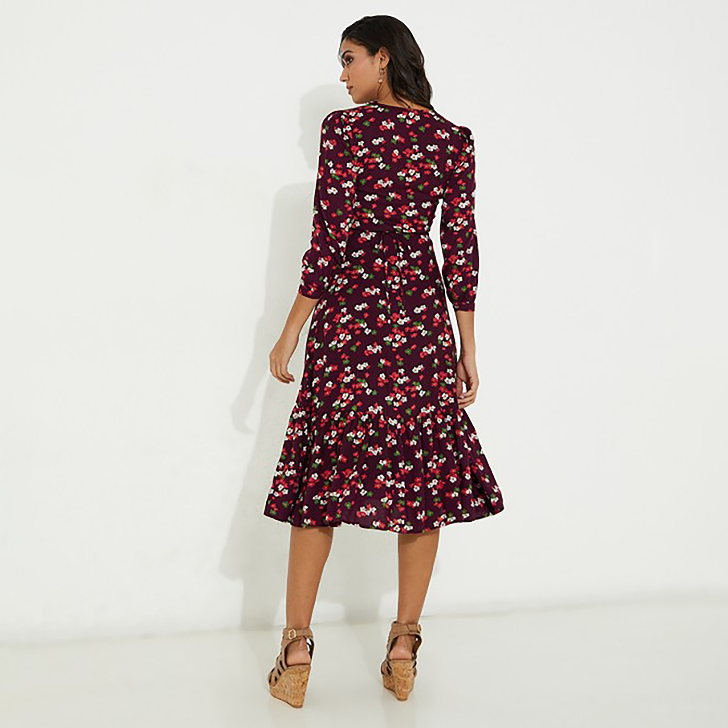 Aeropostale Floral V-Neck Midi Dress-women-clothing-dresses-image-4