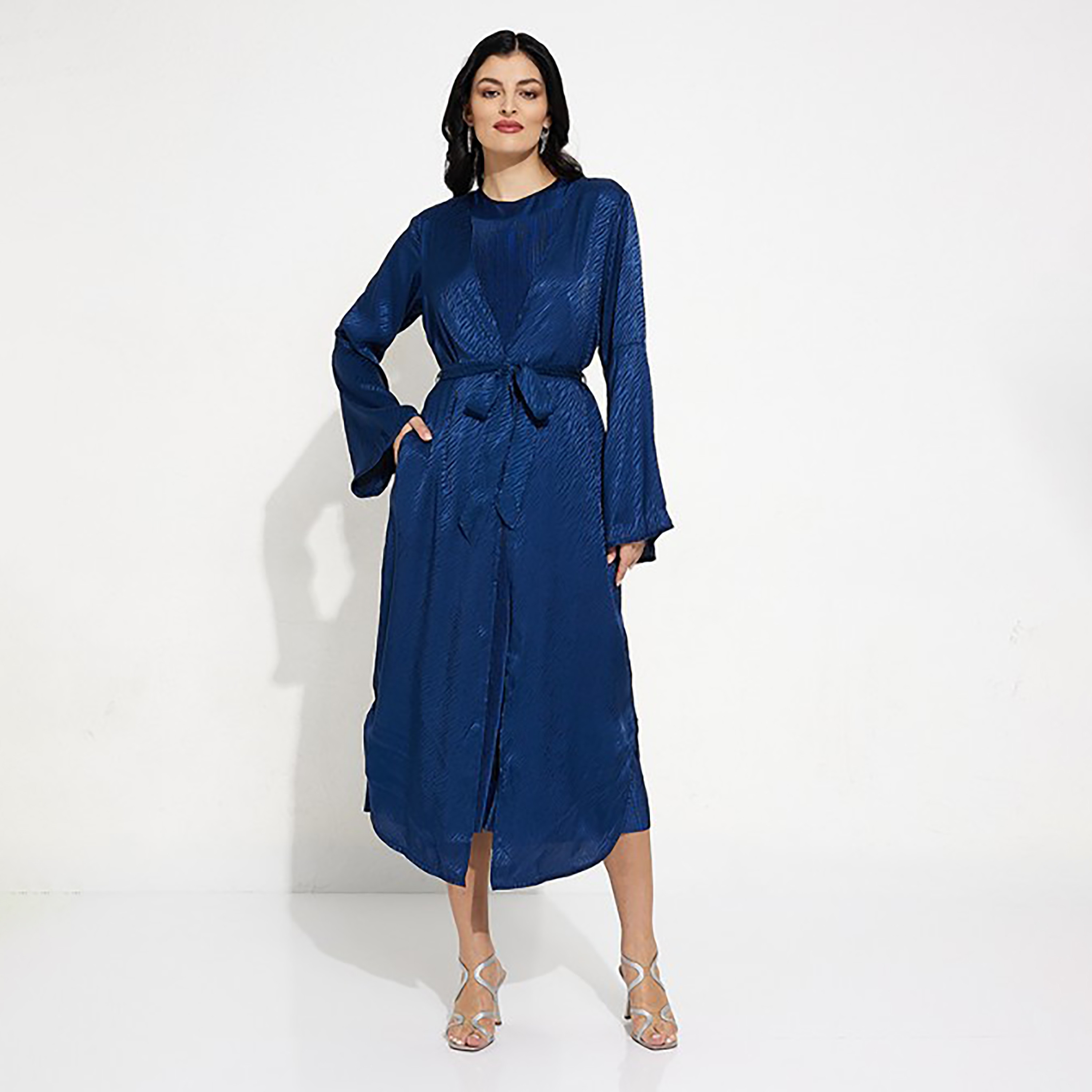 فستان متوسط الطول بحزام ورقبة دائرية بتصميم ذاتي من إيروبوستال-women-clothing-dresses-image-5